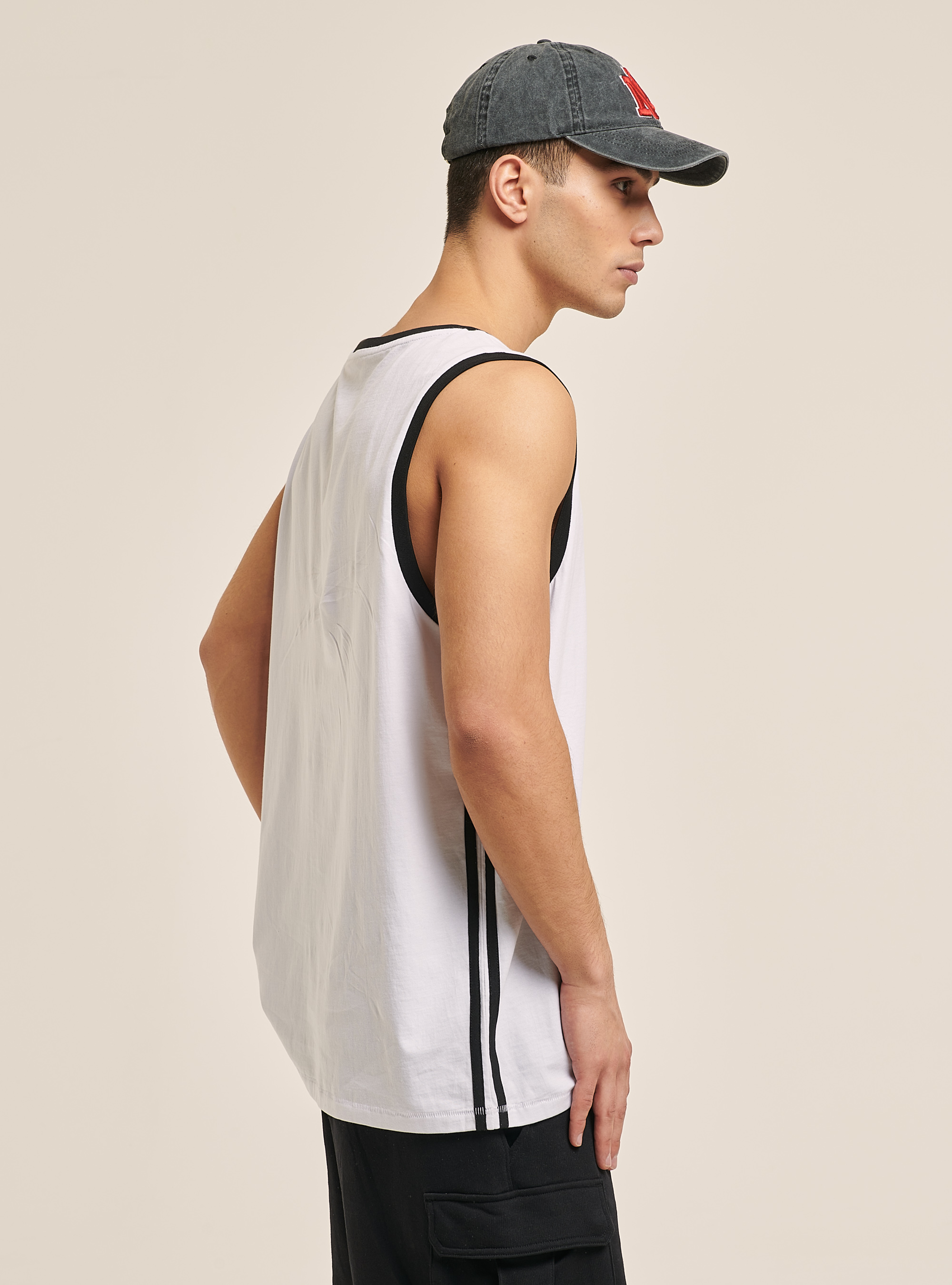 Basic cotton tank top, WHITE