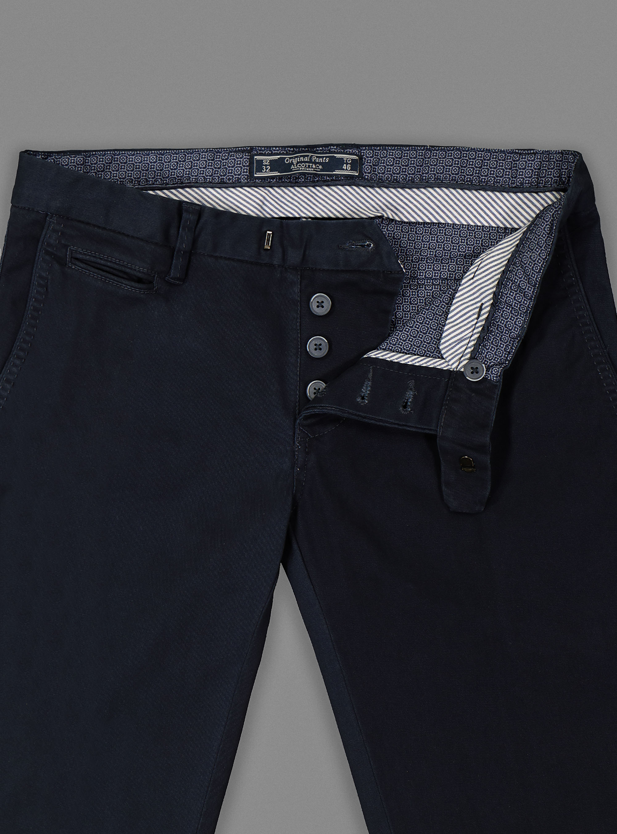 Pantaloni chino tasca america, BLU MARINO