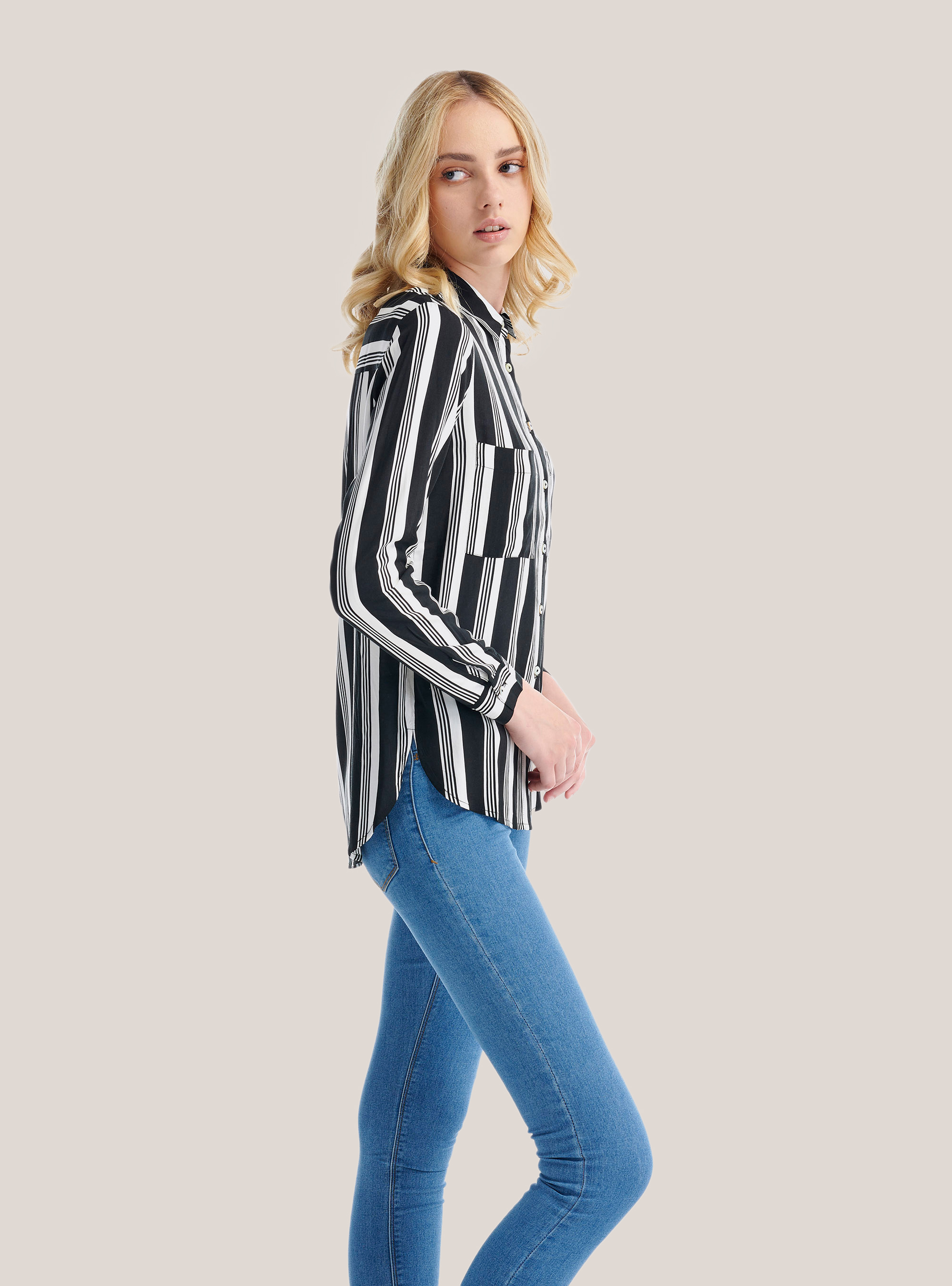 Striped shirt, WHITE