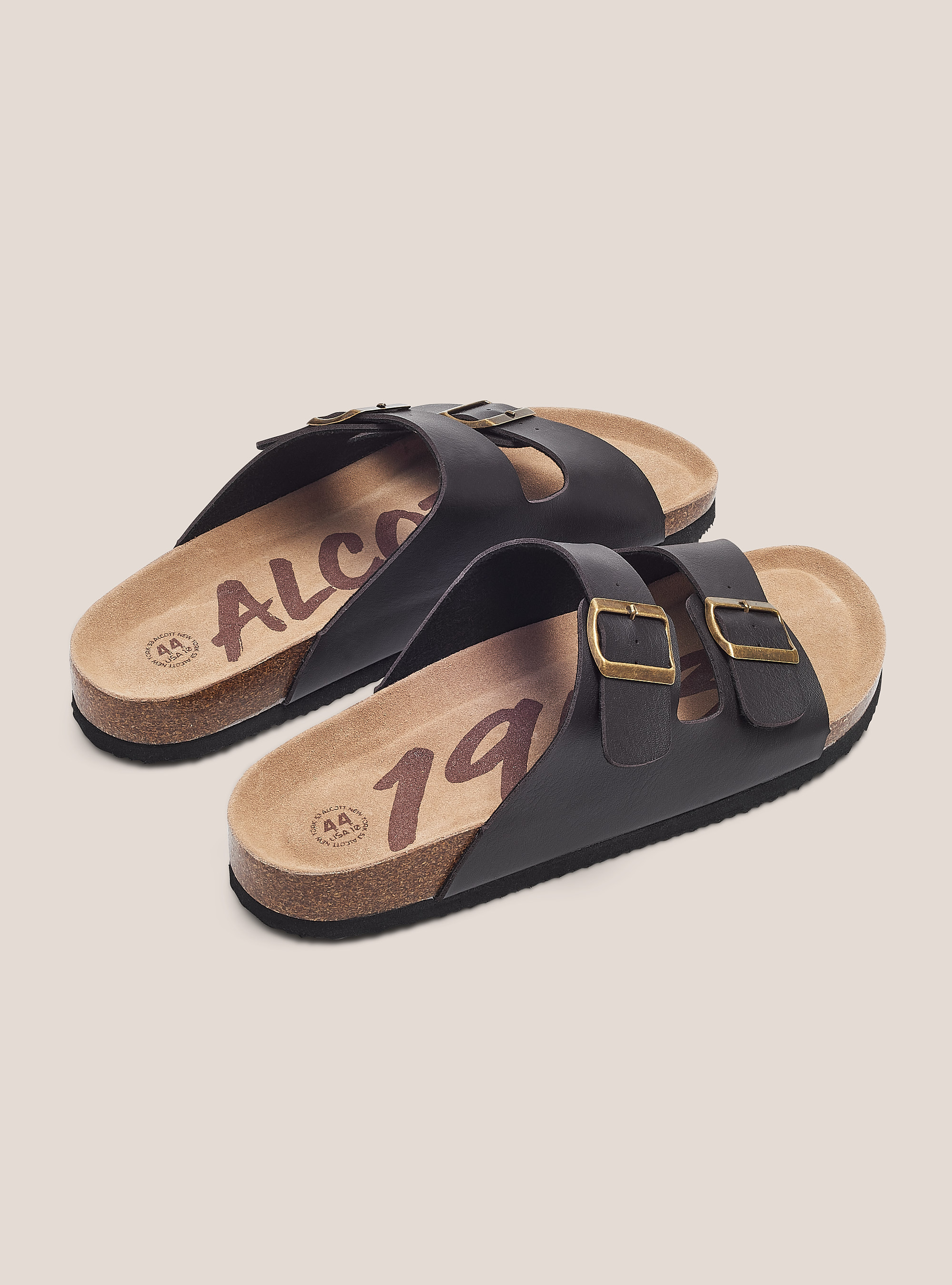 Sandale aus Lederimitat mit Wildledersohle, C510 BROWN