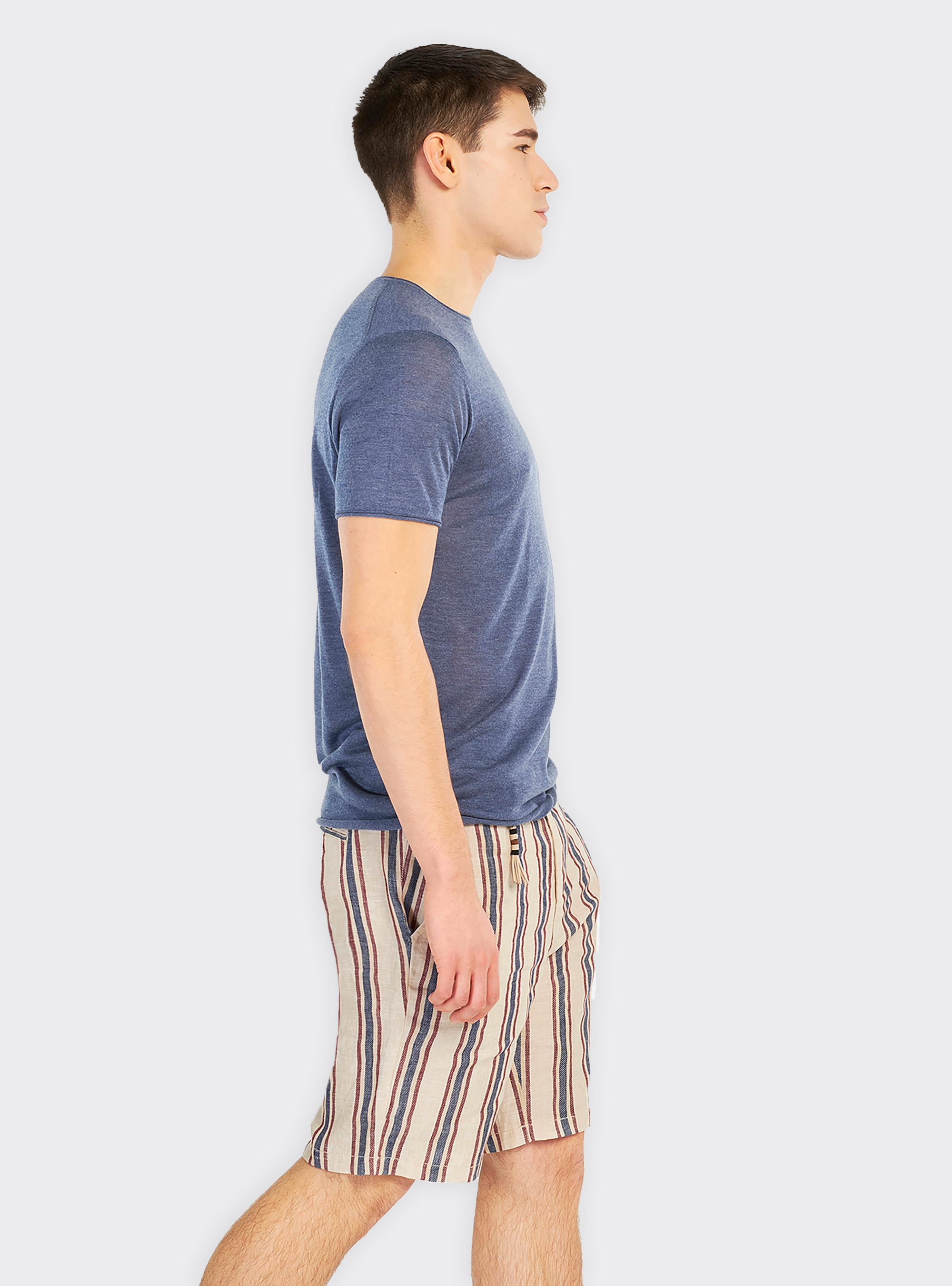 Pure and soft cotton round neck short-sleeved, C2216 INK MELANGE