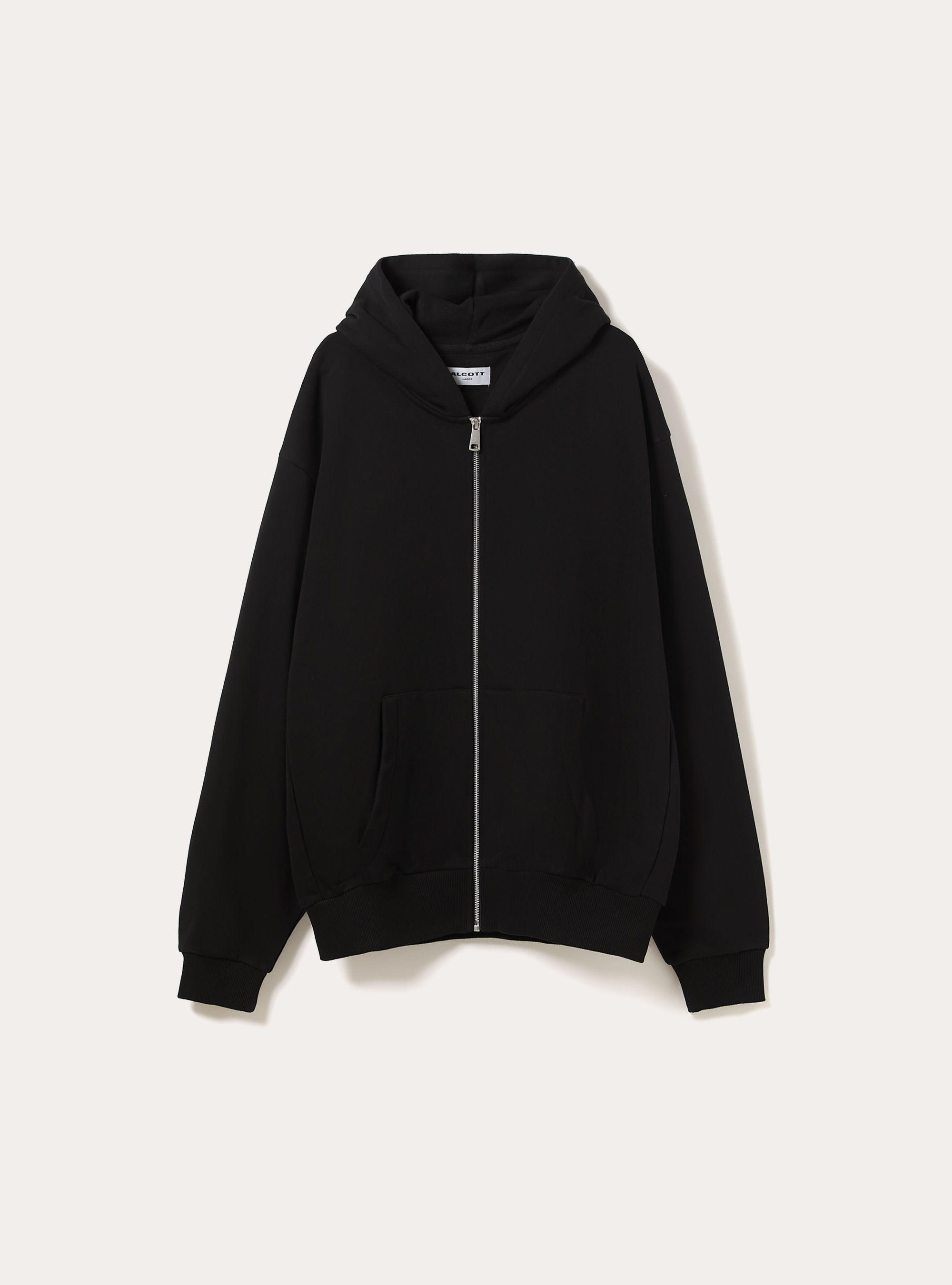 Sweat &agrave; capuche et fermeture &eacute;clair, coupe boxy, BK1 BLACK