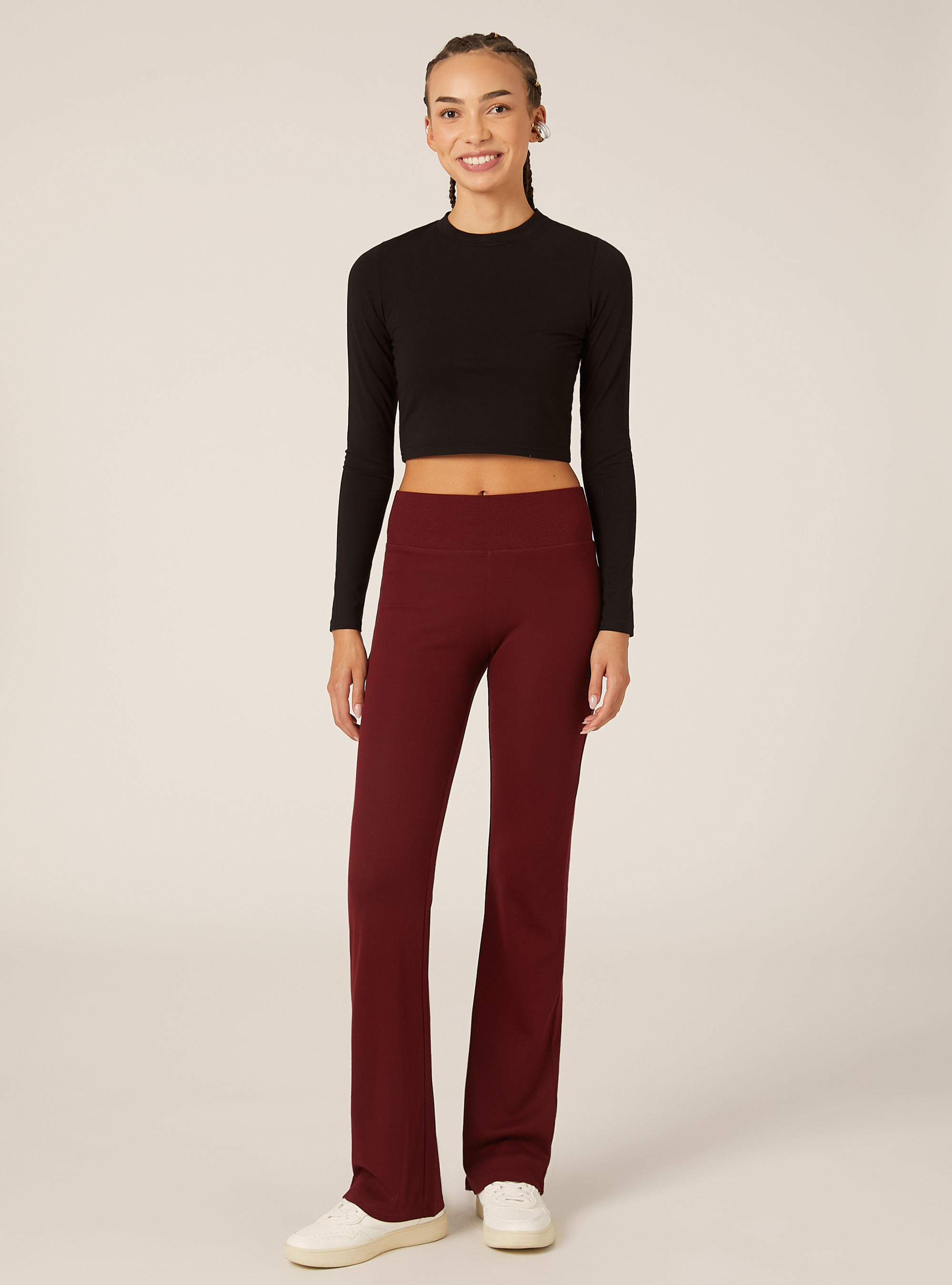 Flared leggings, BO1 BORDEAUX DARK
