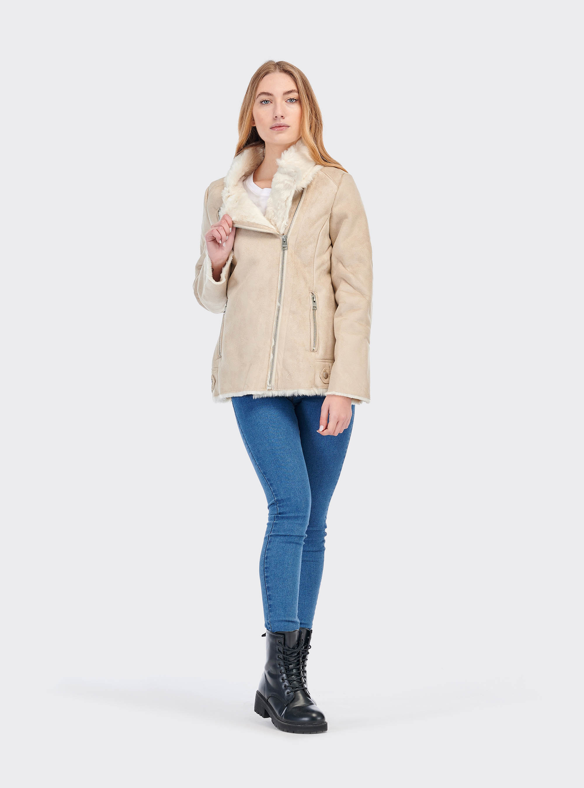Sheepskin jacket, OFF-WHITE
