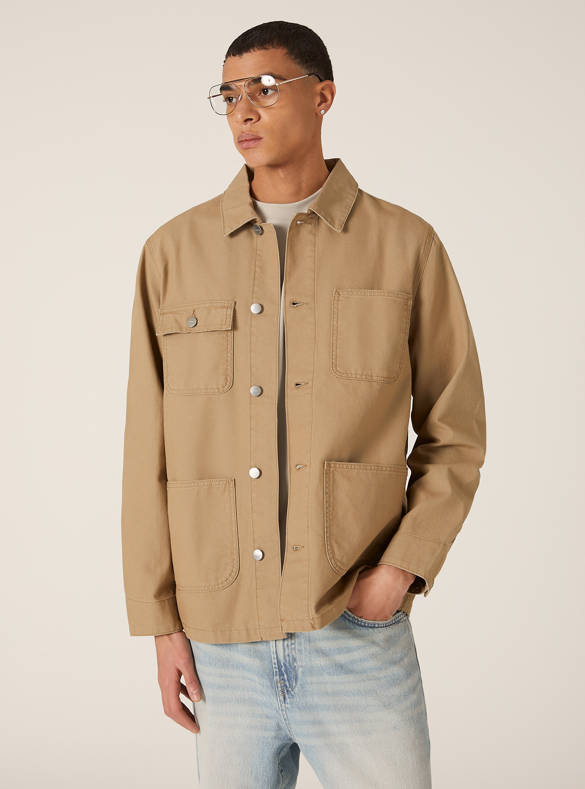 Veste en toile avec poches, BG2 BEIGE MEDIUM