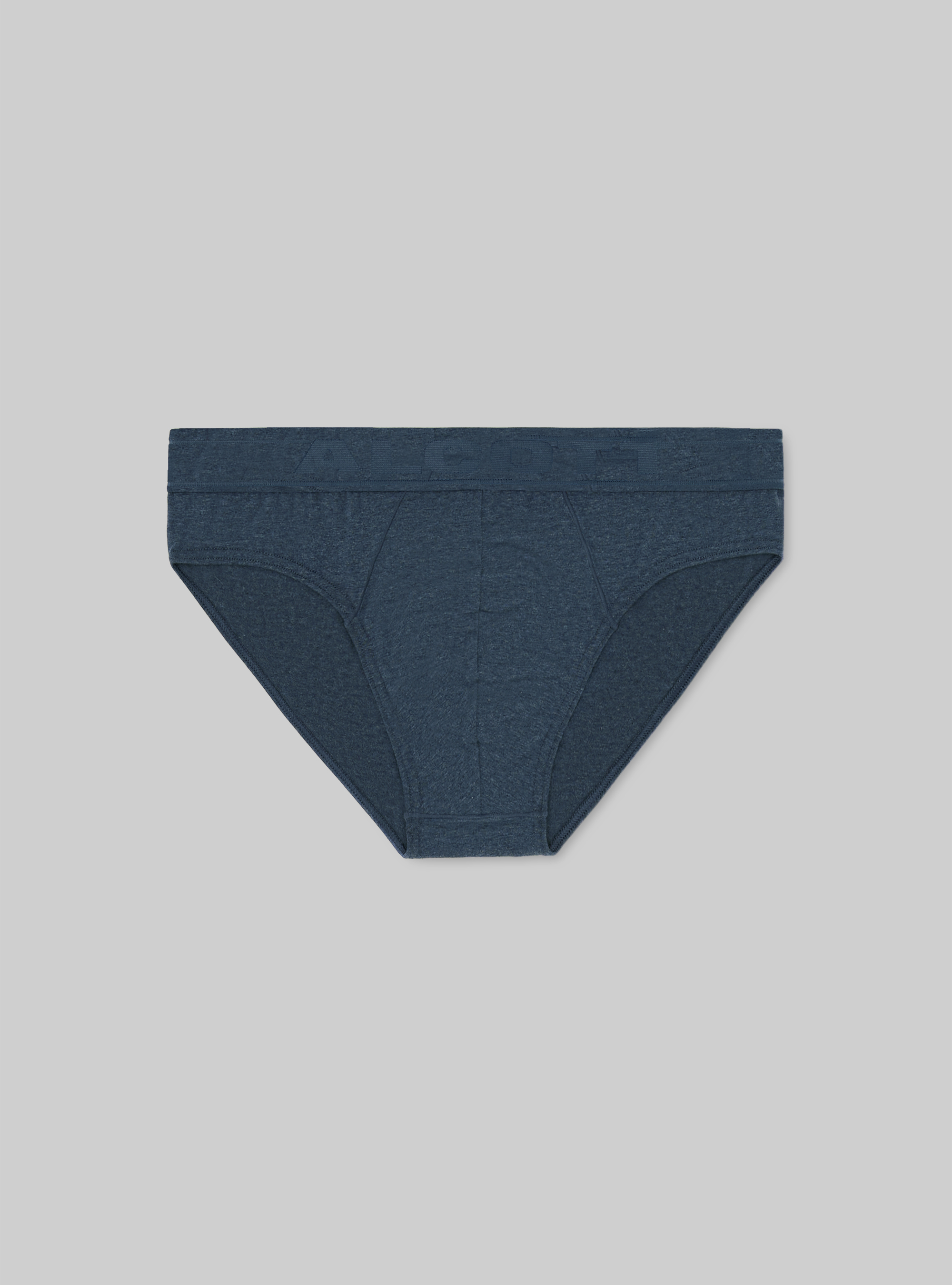 Stretch cotton briefs with logo, MNA2 NAVY MEL MED