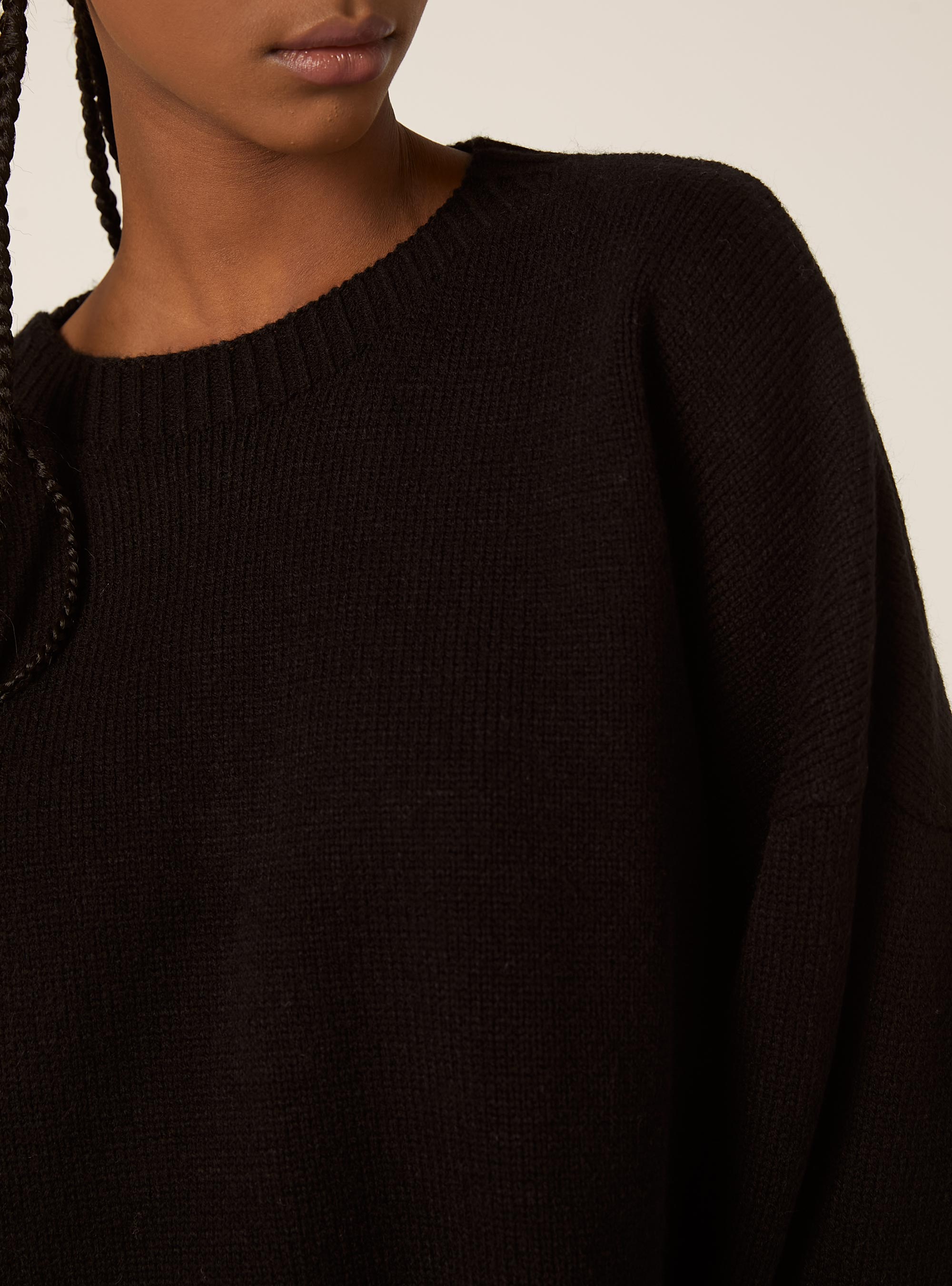 Basic crew neck pullover, BK1 BLACK