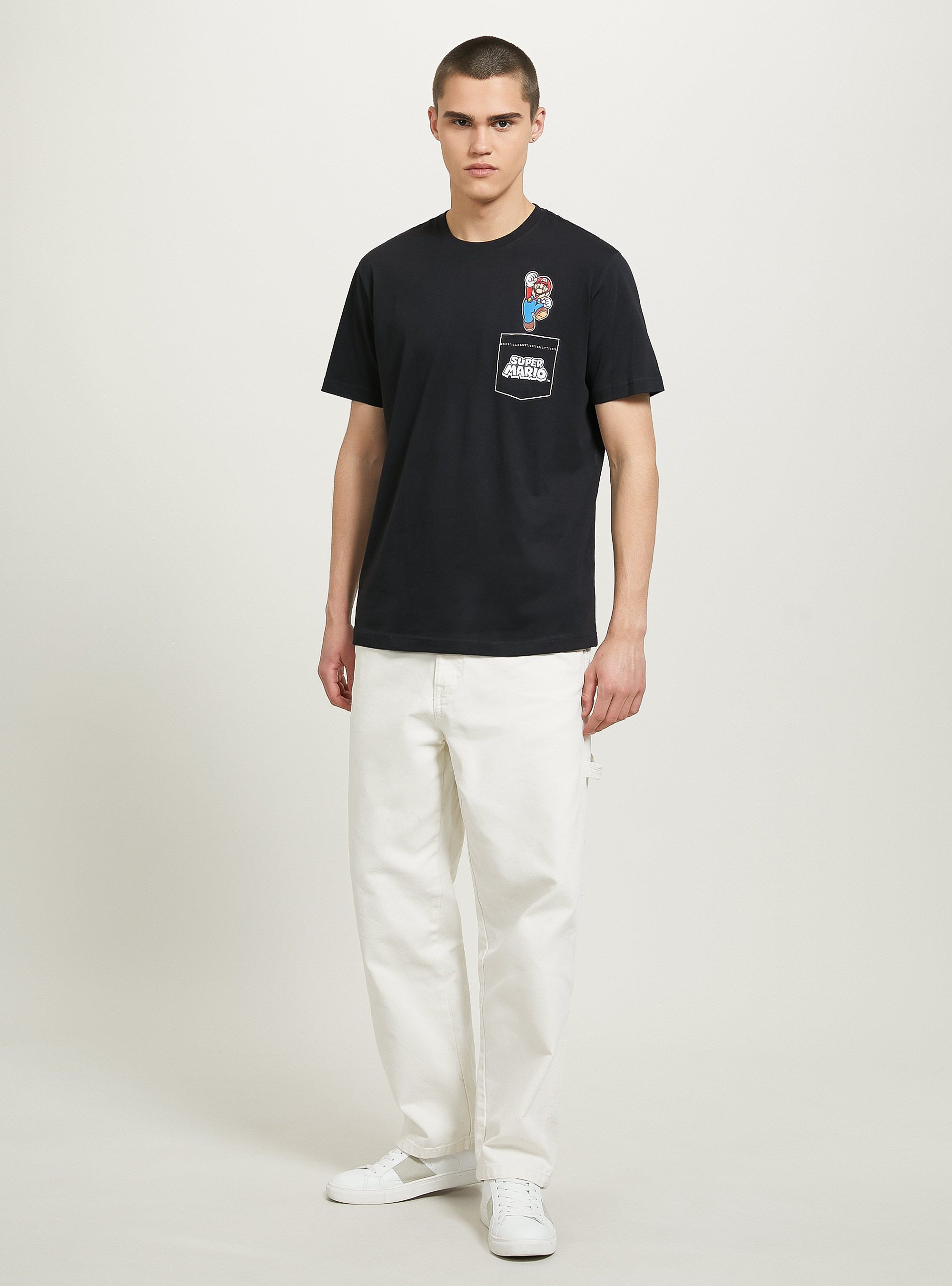 Pantaloni carpenter in canvas, WH1 OFF WHITE