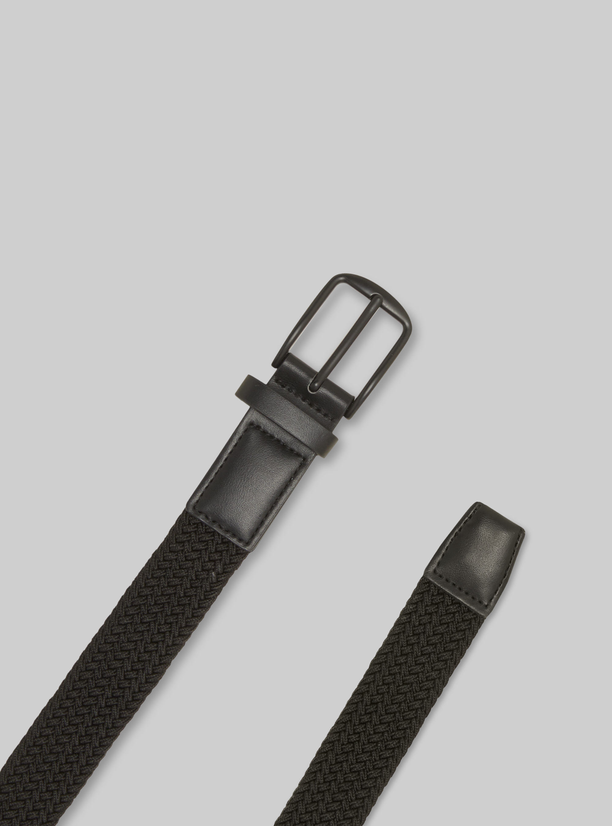 Cintura intrecciata elastica, BK1 BLACK
