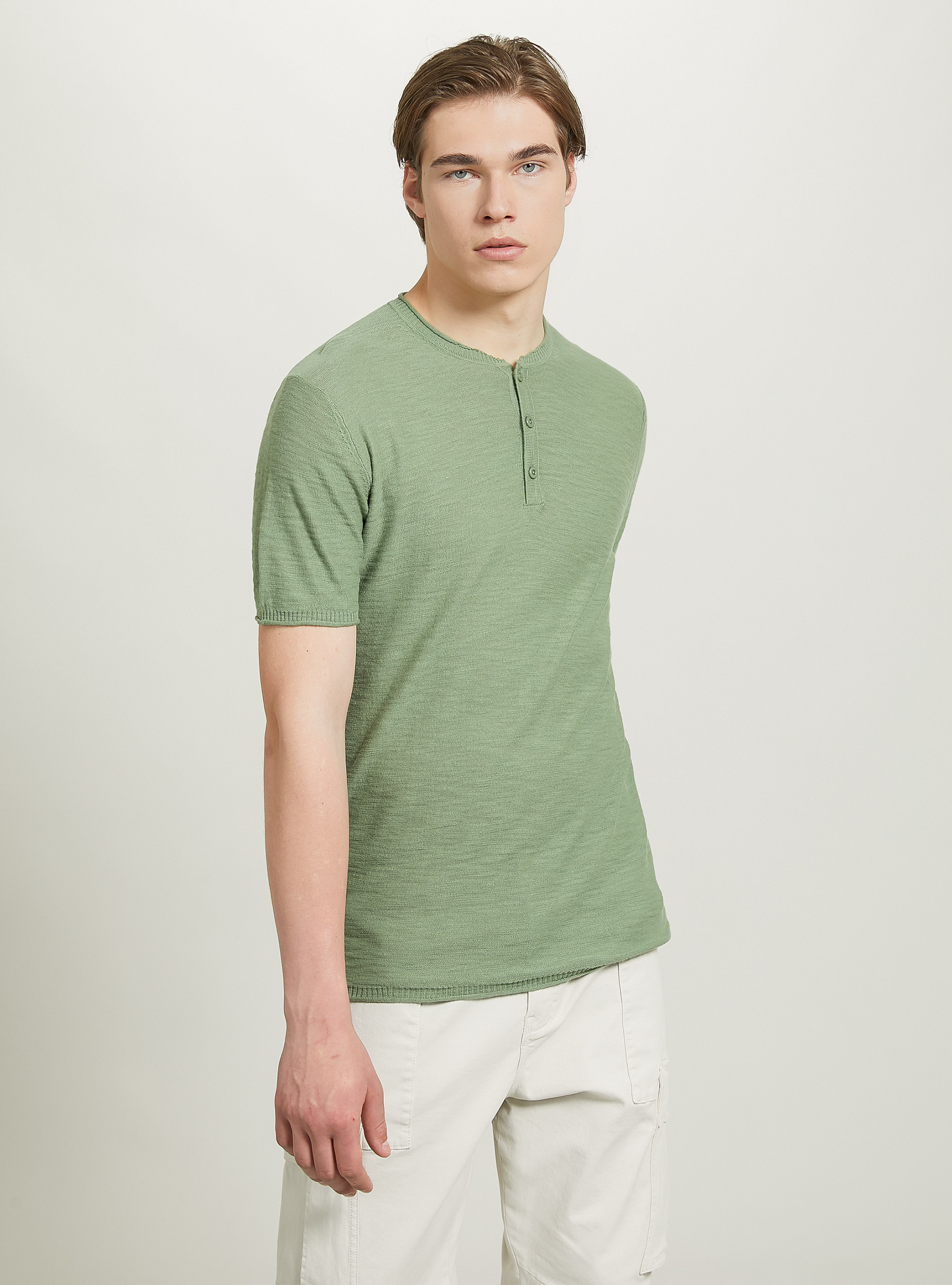 Short-sleeved serafino pullover, KY3 KAKY LIGHT