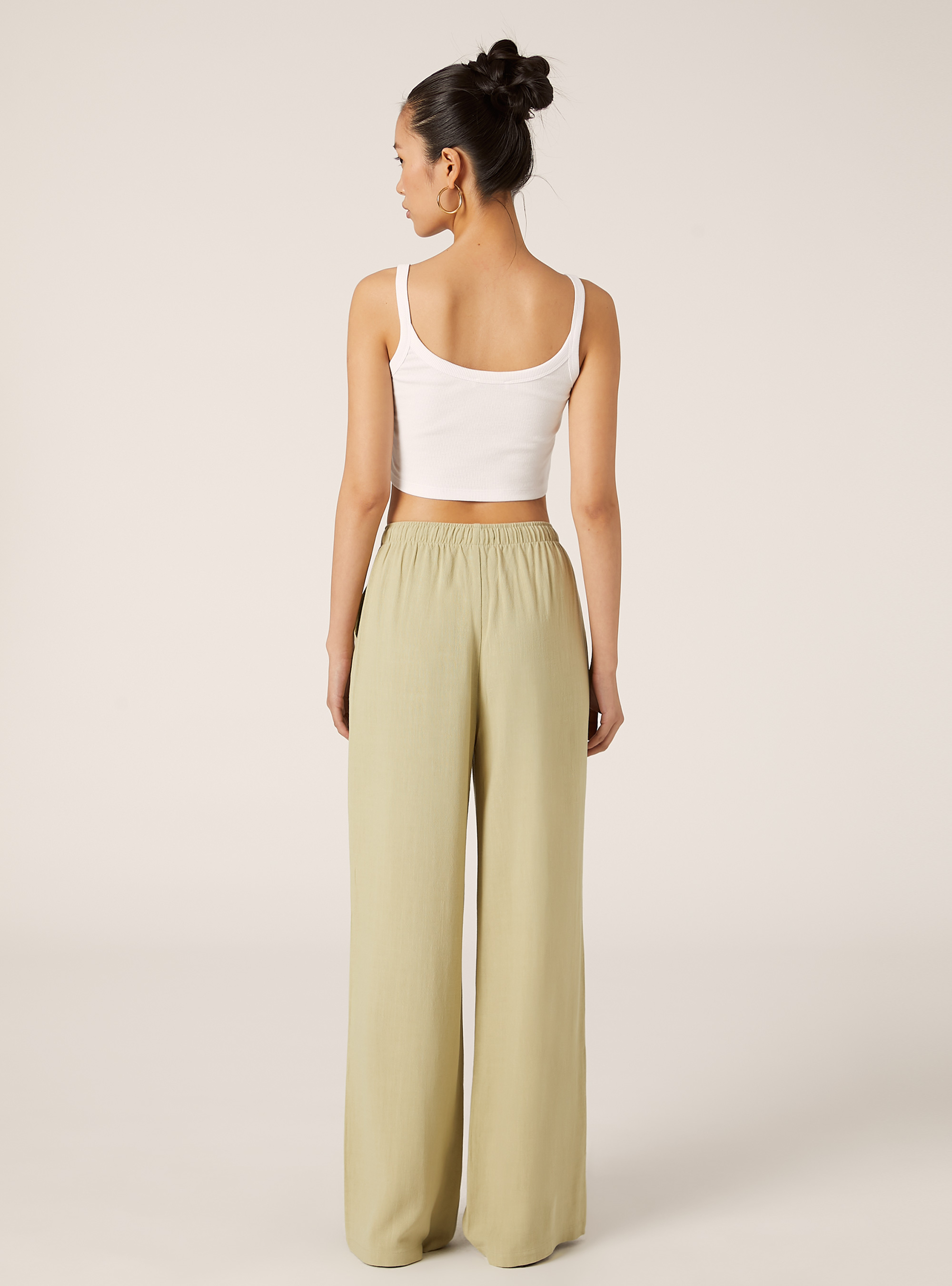 Linen blend palazzo trousers, KY3 KAKY LIGHT