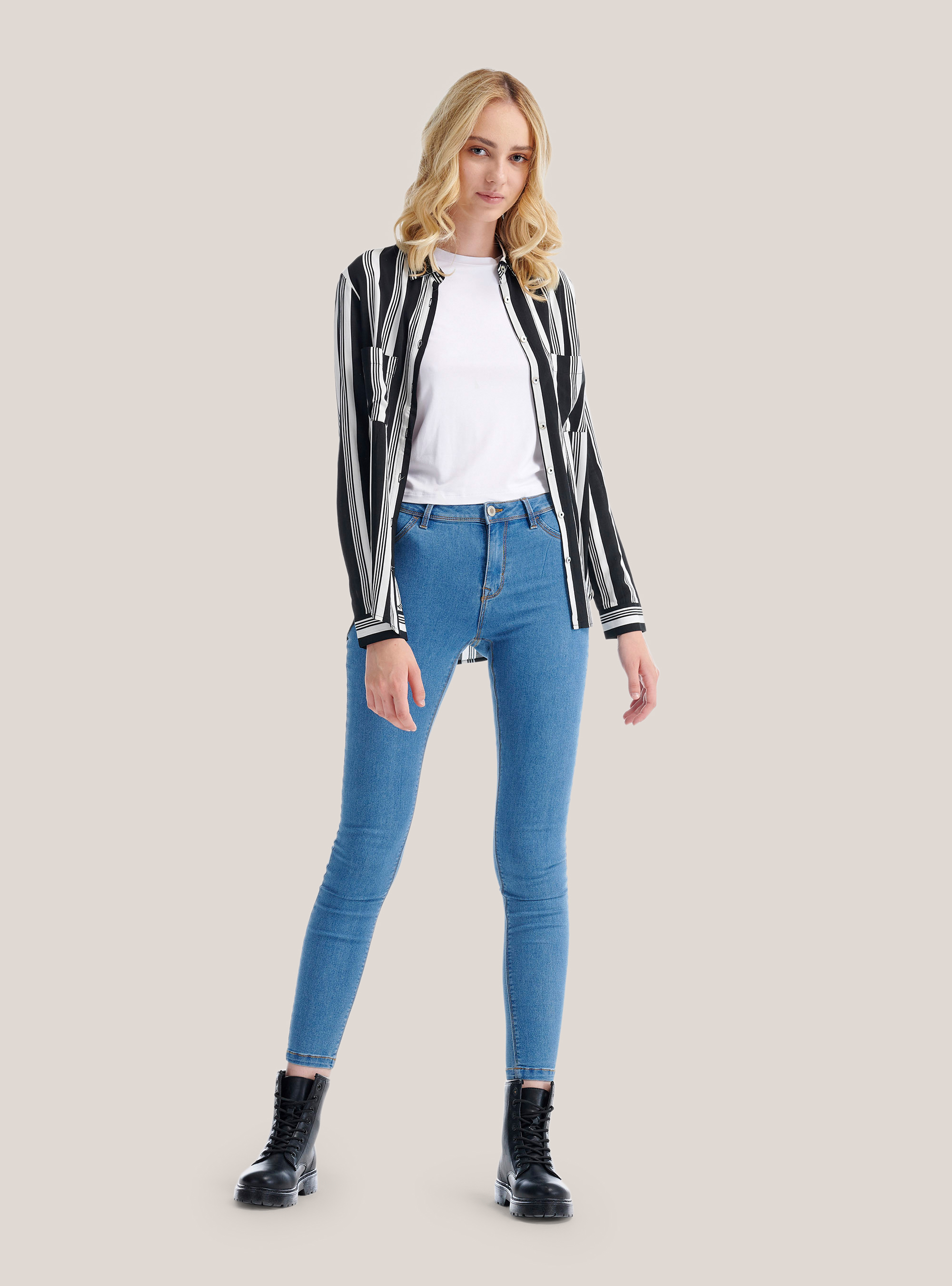 Striped shirt, WHITE