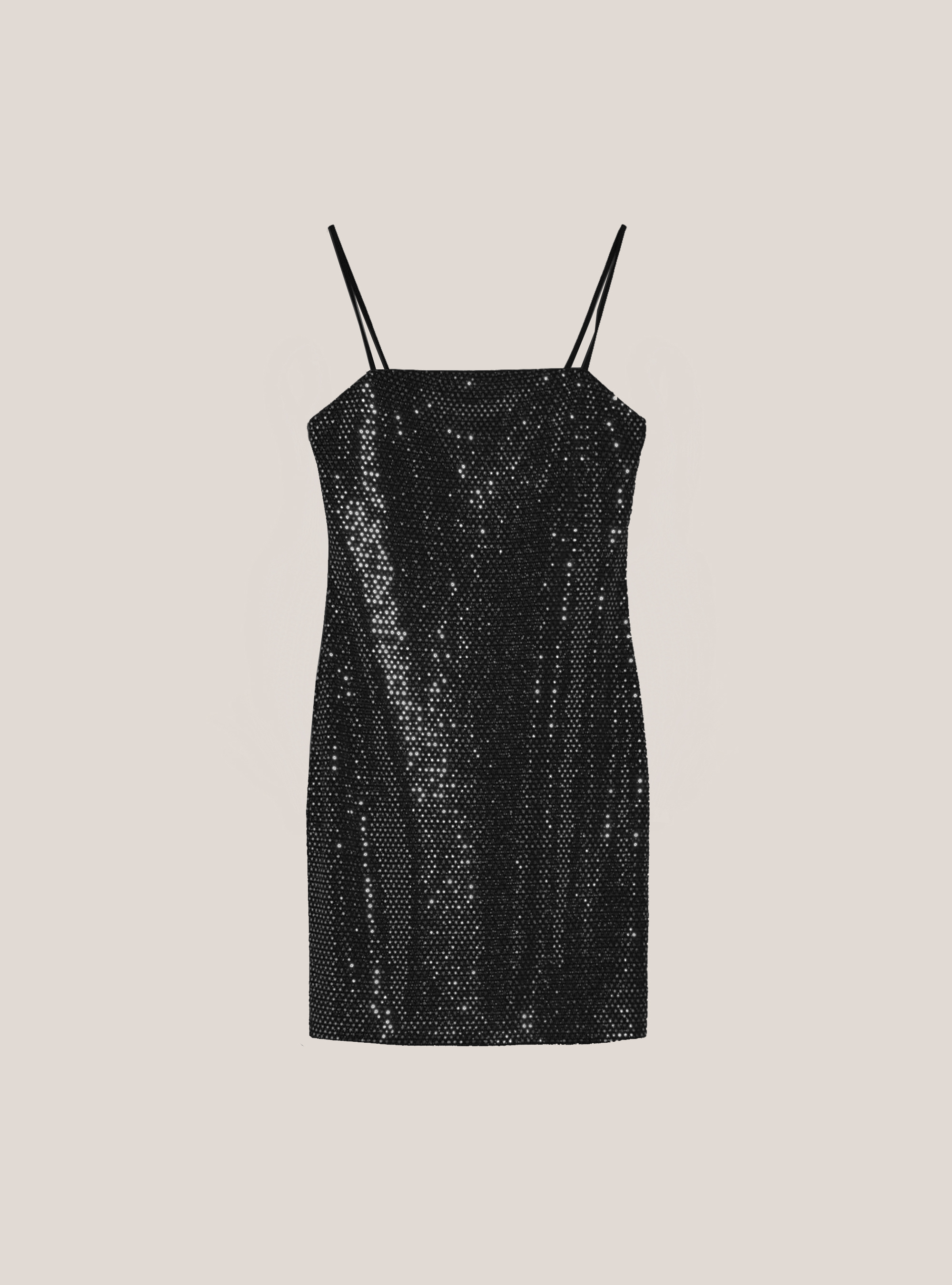 Abito mini con paillettes, BK1 BLACK
