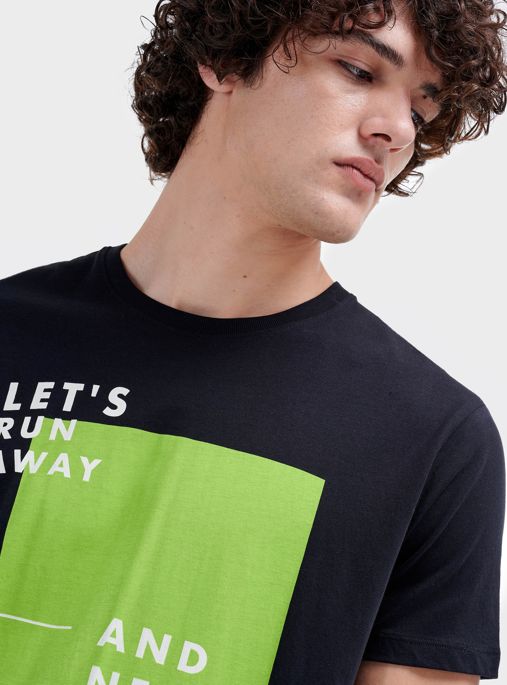 Printed t-shirt, BLACK