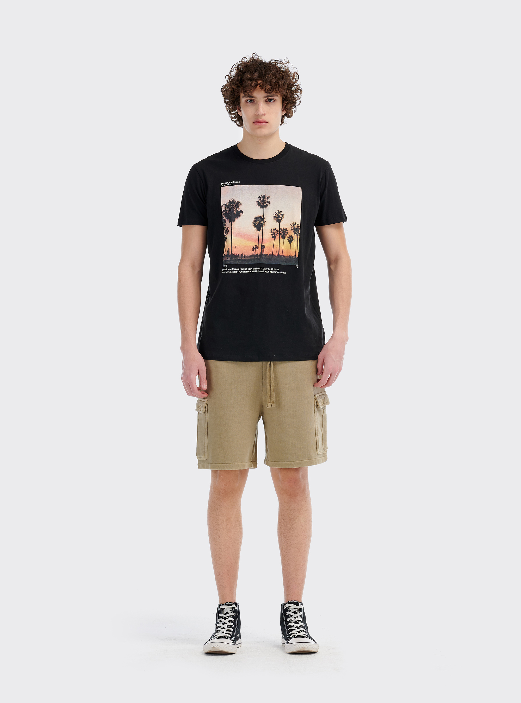 T-Shirt mit Aufdruck City, C101 BLACK