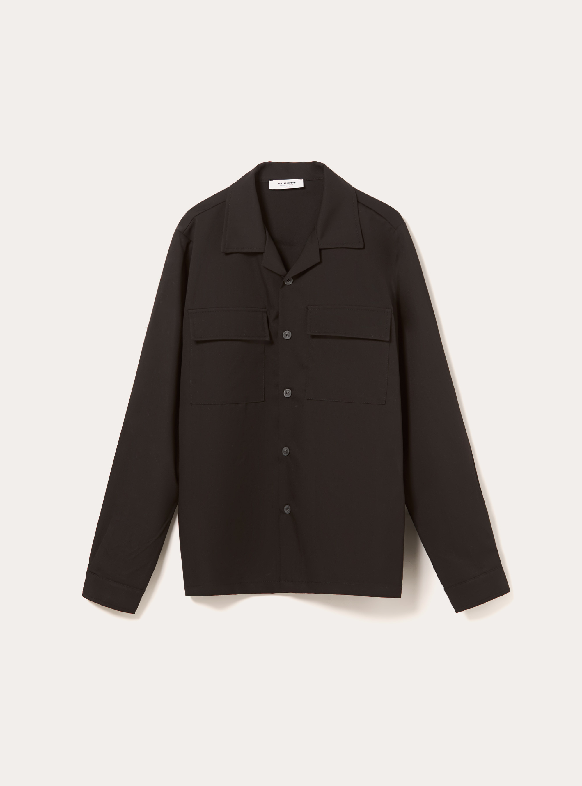 Shirt with large pockets, BK1 BLACK