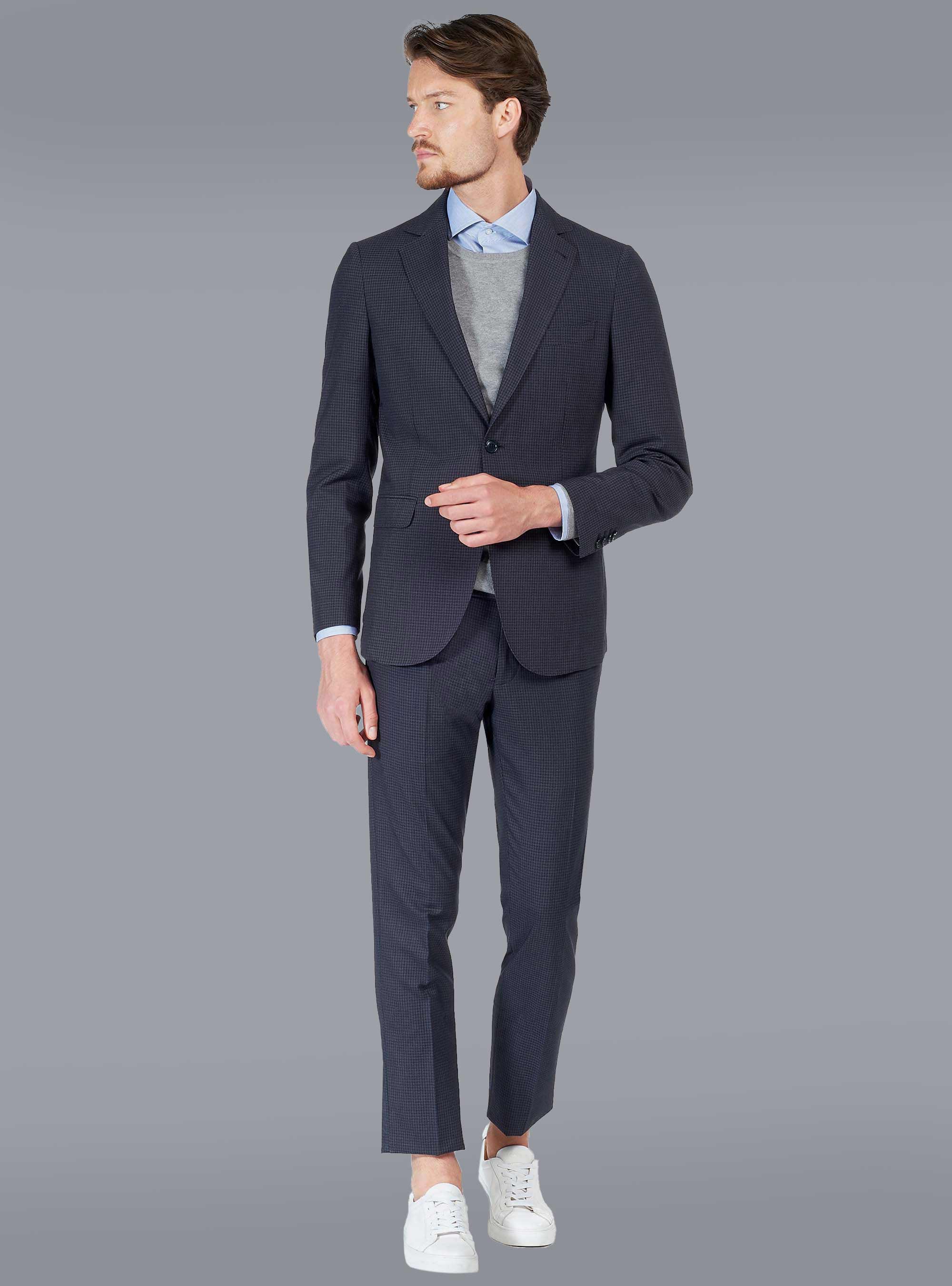 WOOL MICRO FANTASY SUIT, BLUE