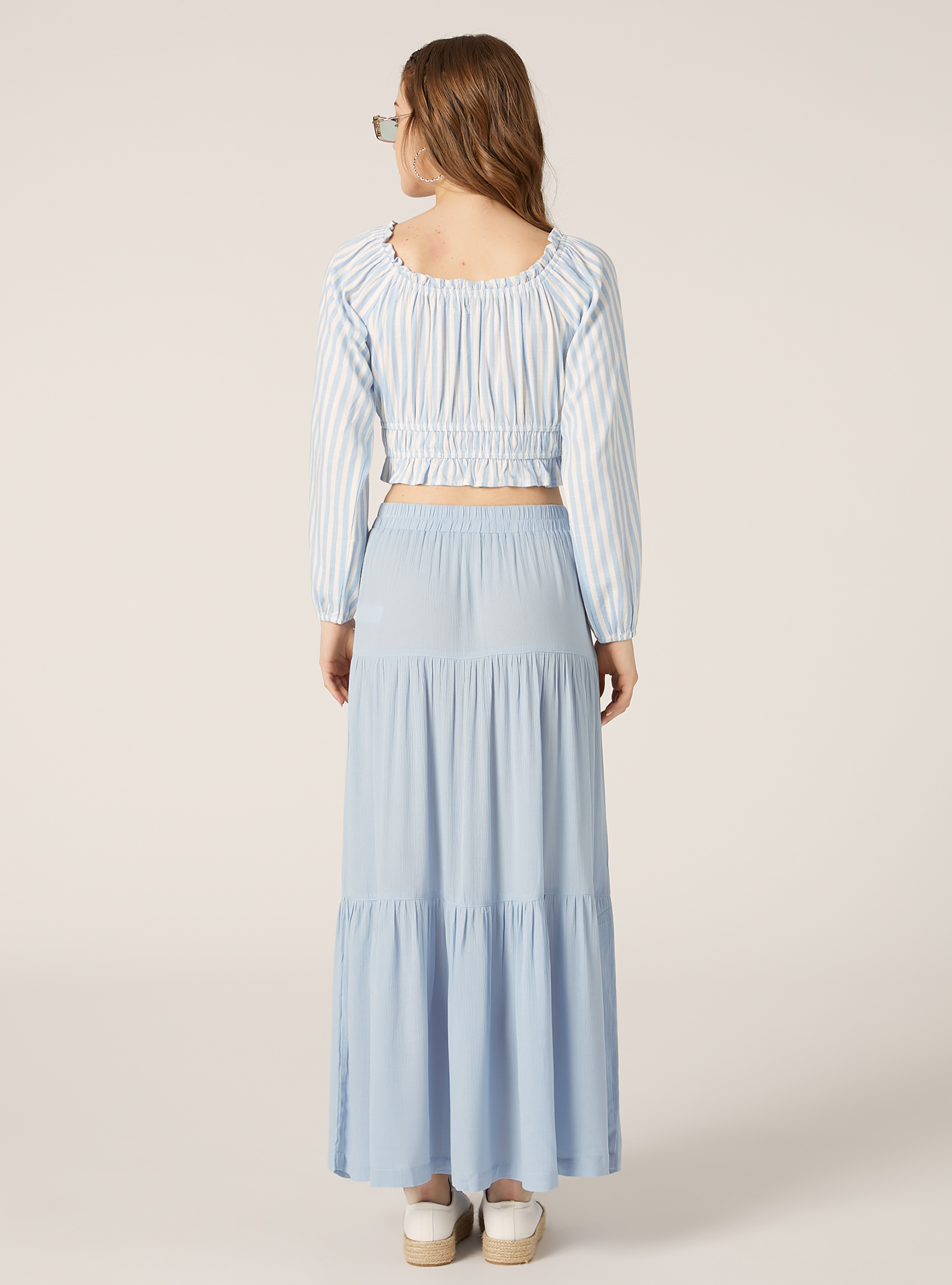 Linen blend boho blouse, MULTICOLOR