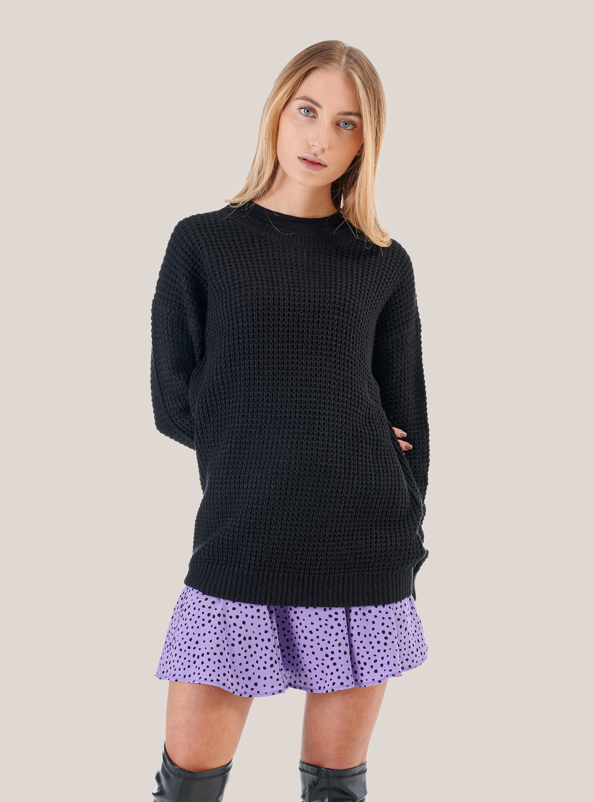 Oversized pullover, C101 BLACK