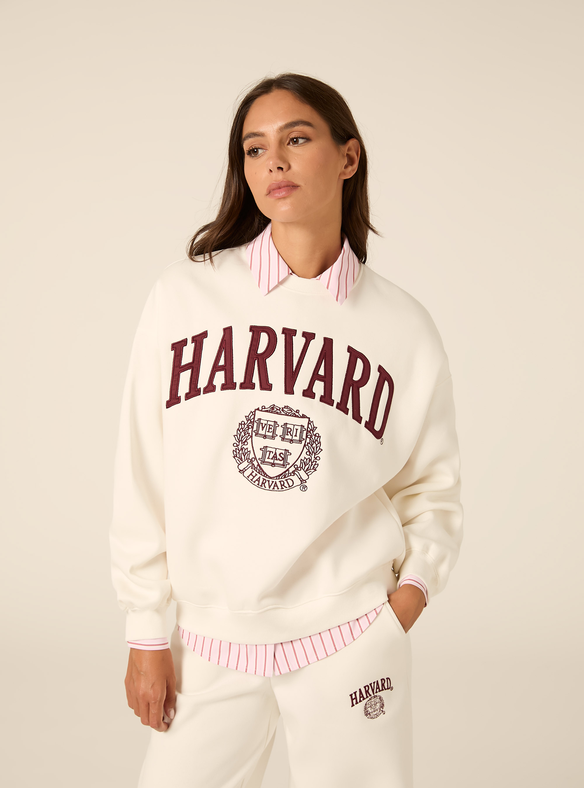 Felpa girocollo harvard, PANNA