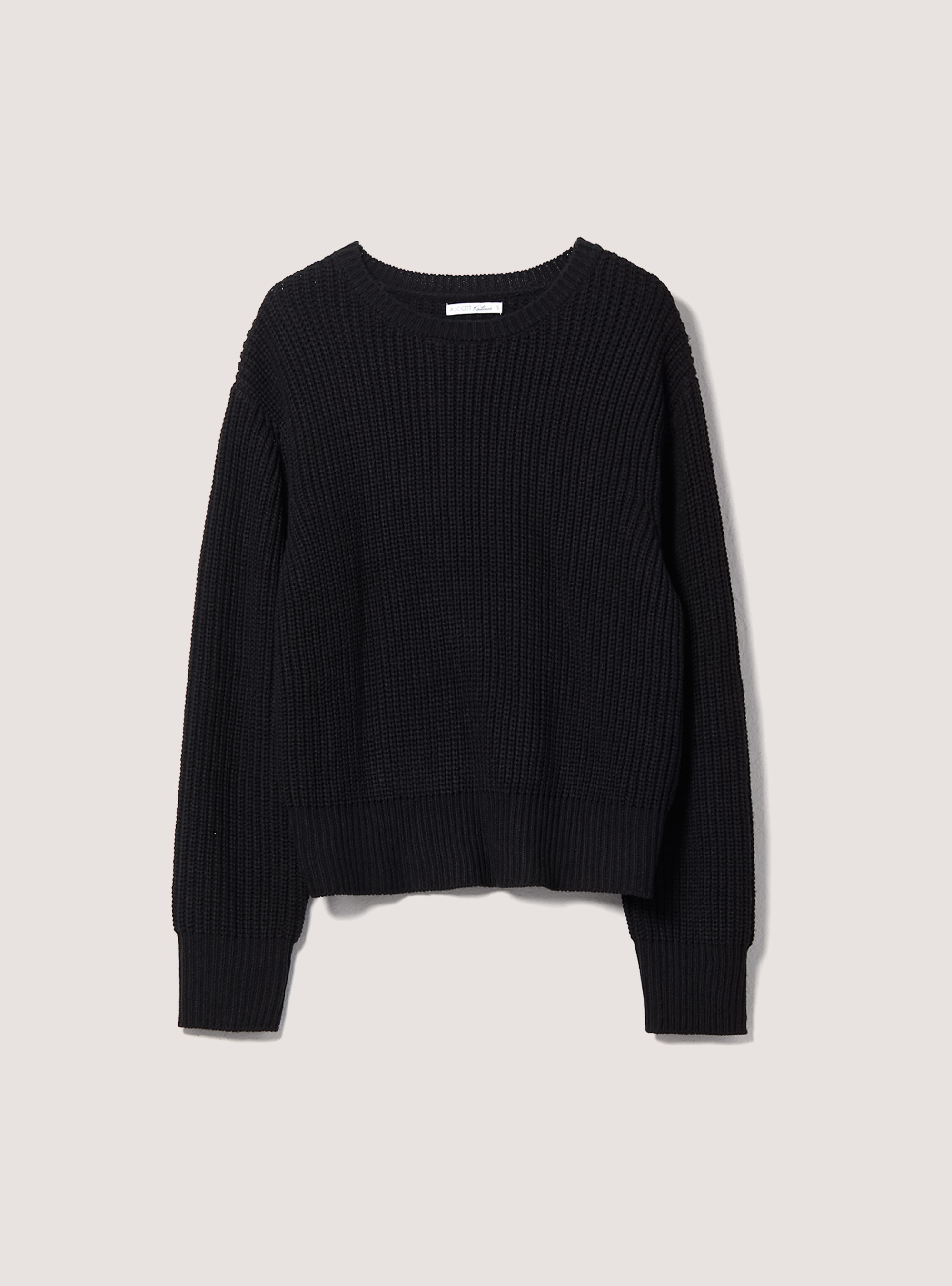 Komfort-Pullover aus englischer Rippe, C101 BLACK