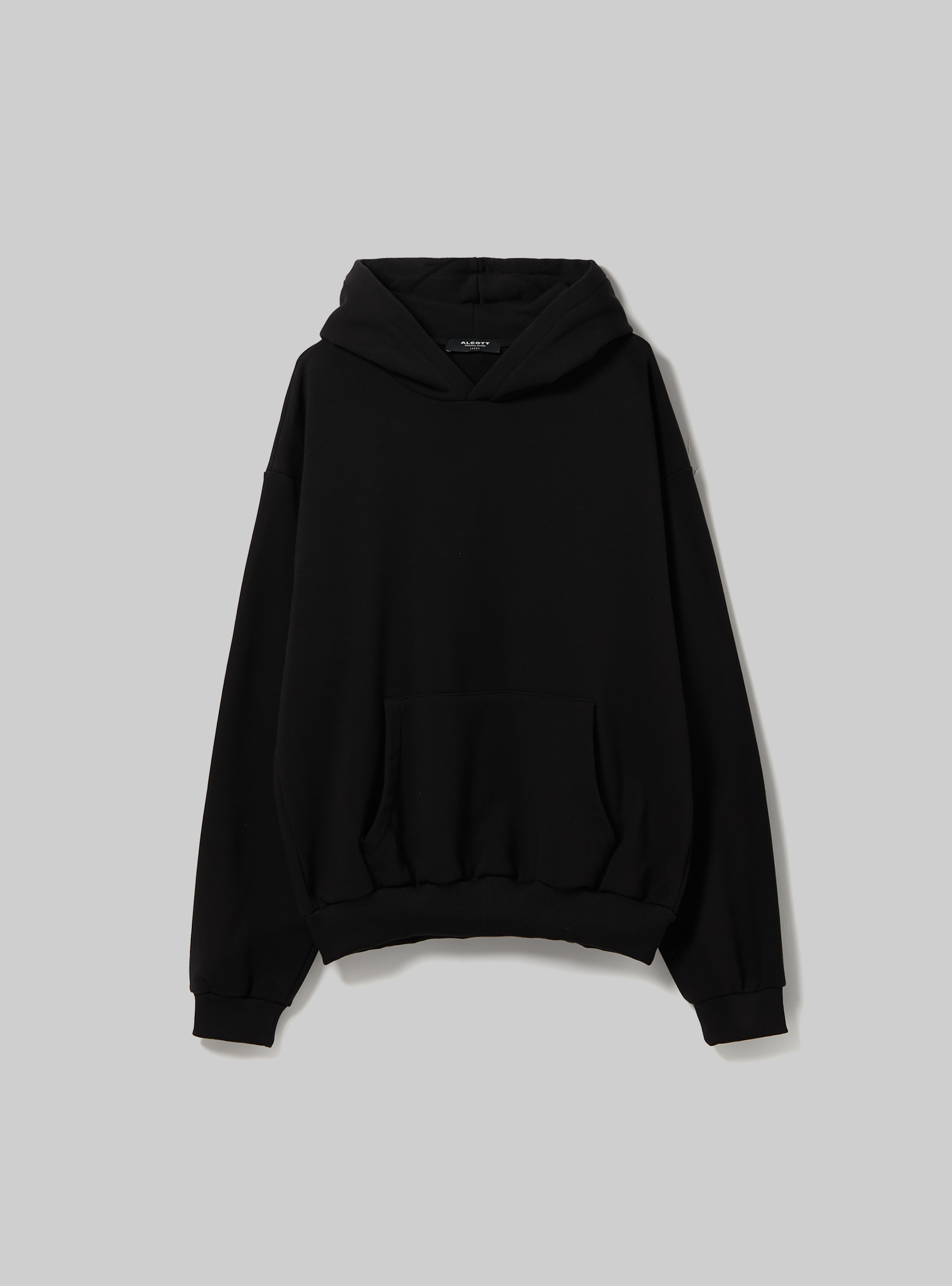 Felpa boxy fit con cappuccio, BK1 BLACK