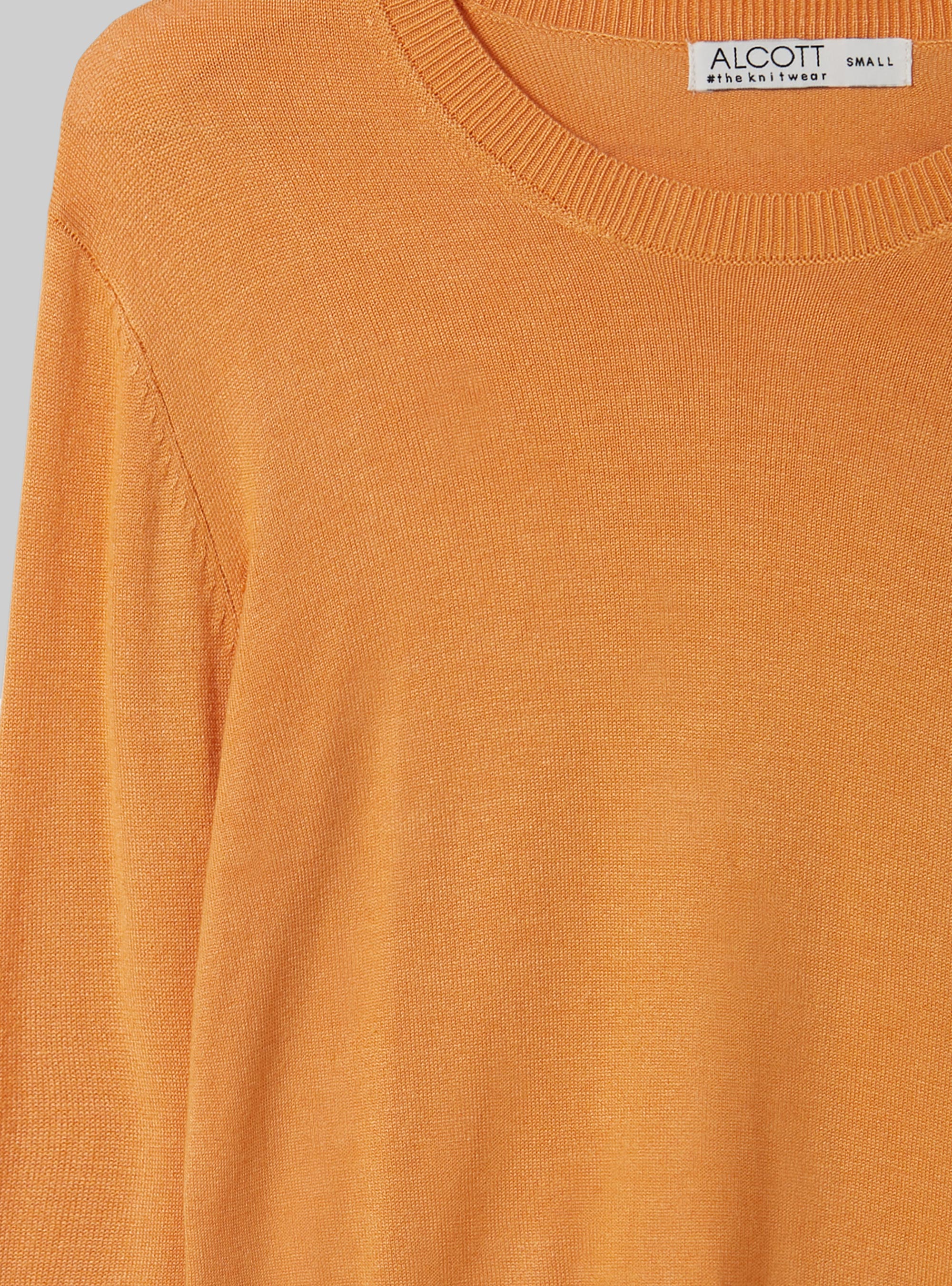 Cropped crew-neck pullover, OR3 ORANGE LIGHT