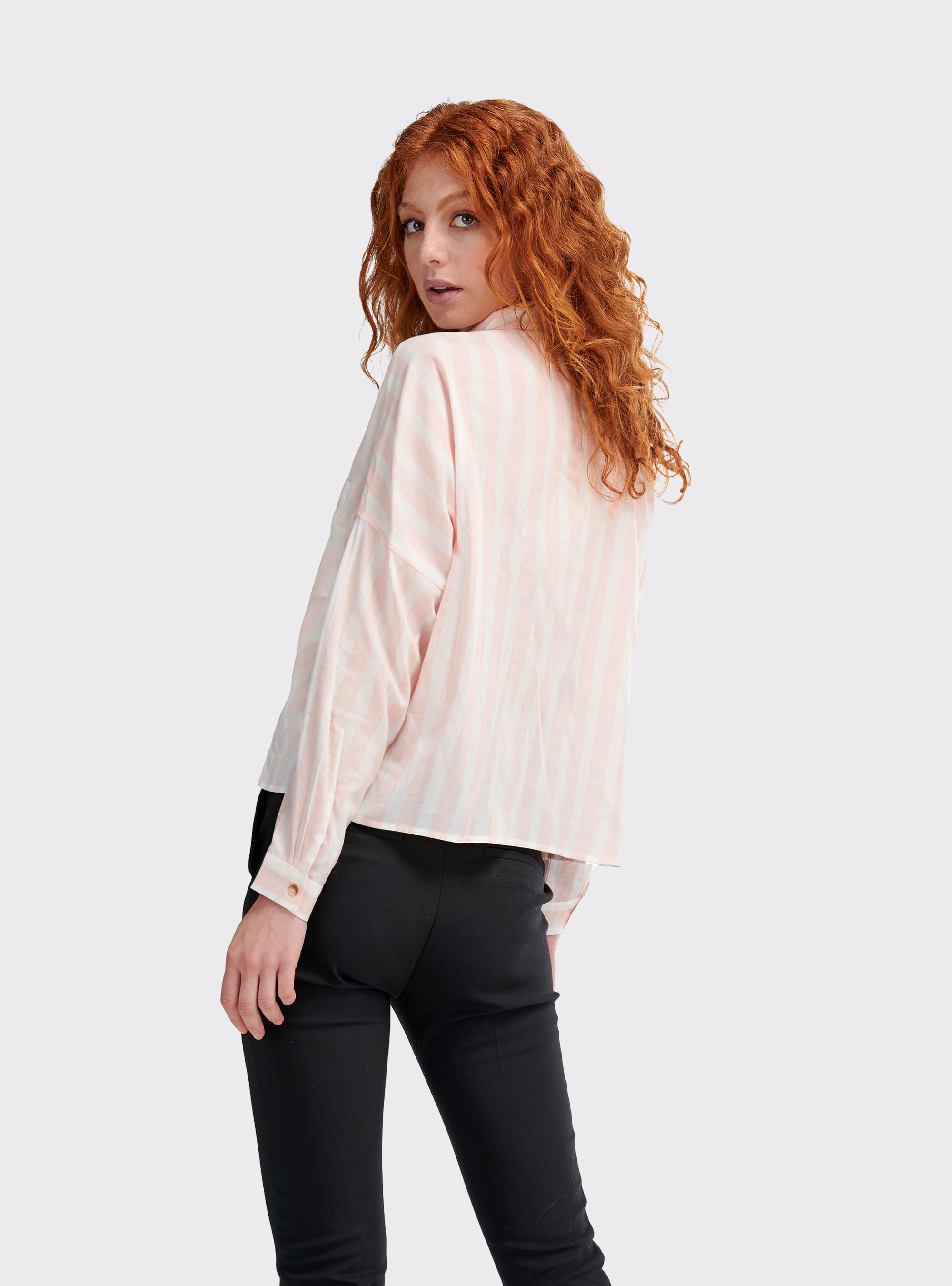 Striped shirt with long sleeves, STR4 PINK STRIPE
