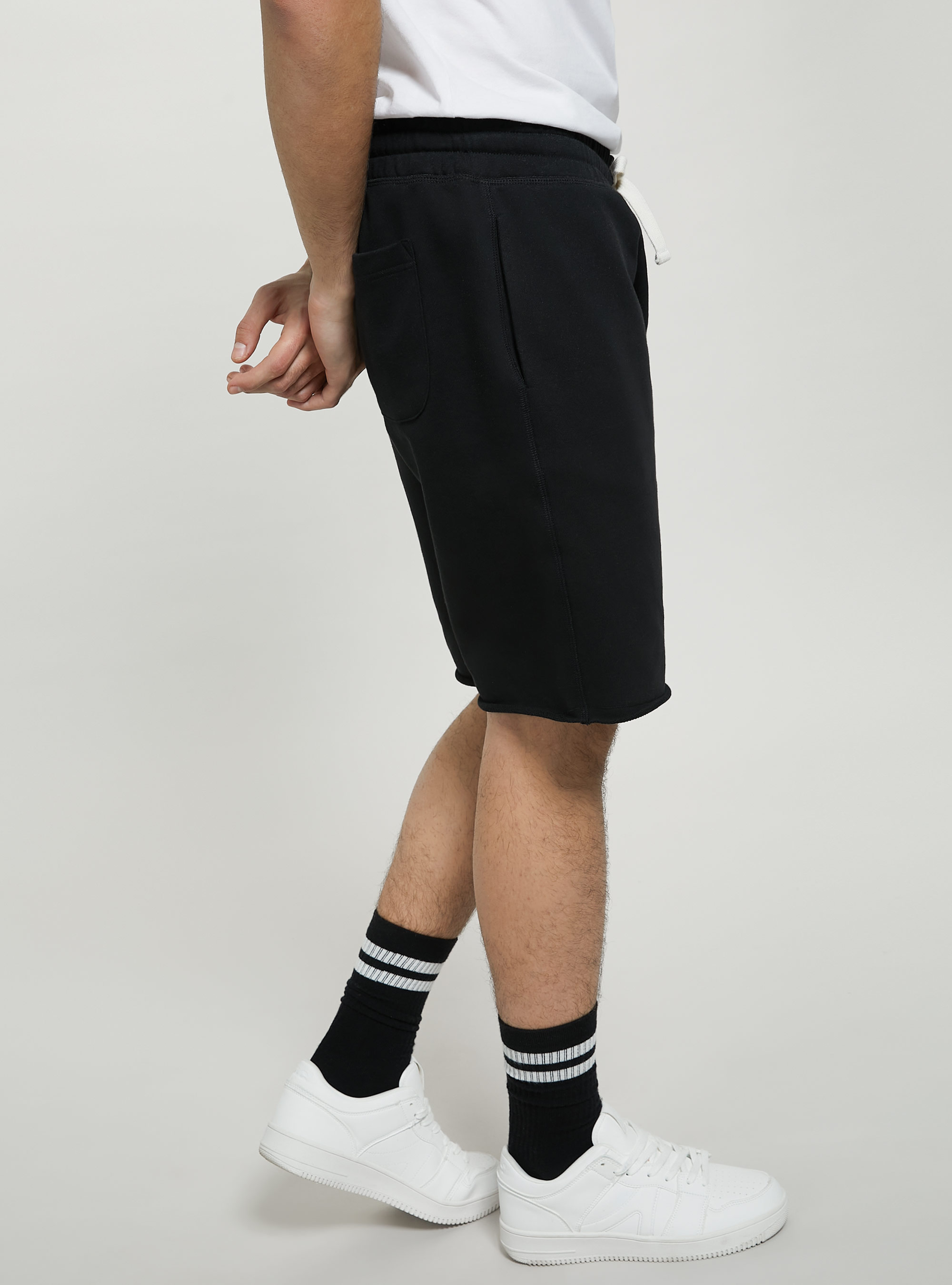 Bermuda jogger in cotone, BK1 BLACK