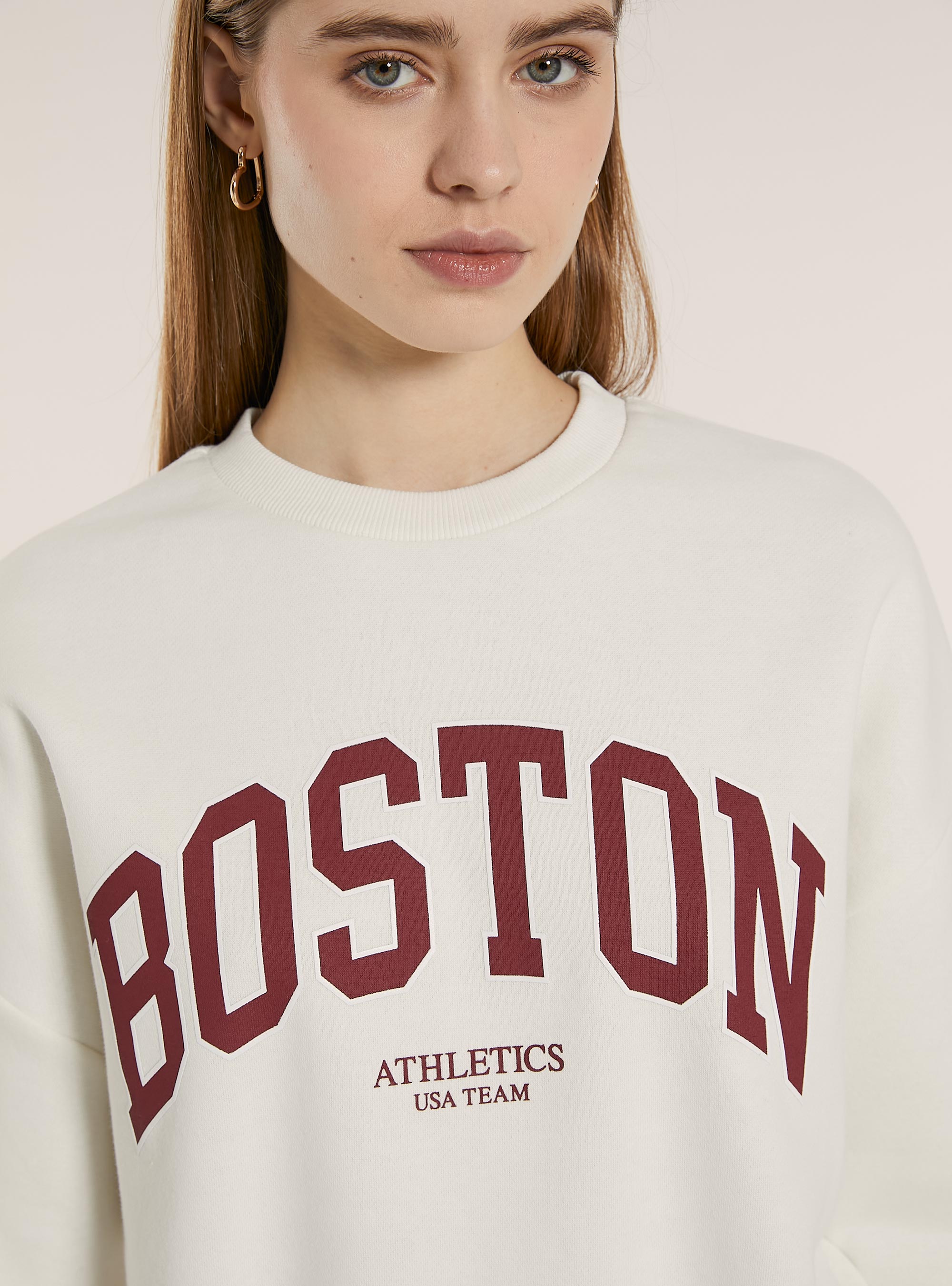 Sudadera de corte recto con estampado City, WH2 WHITE