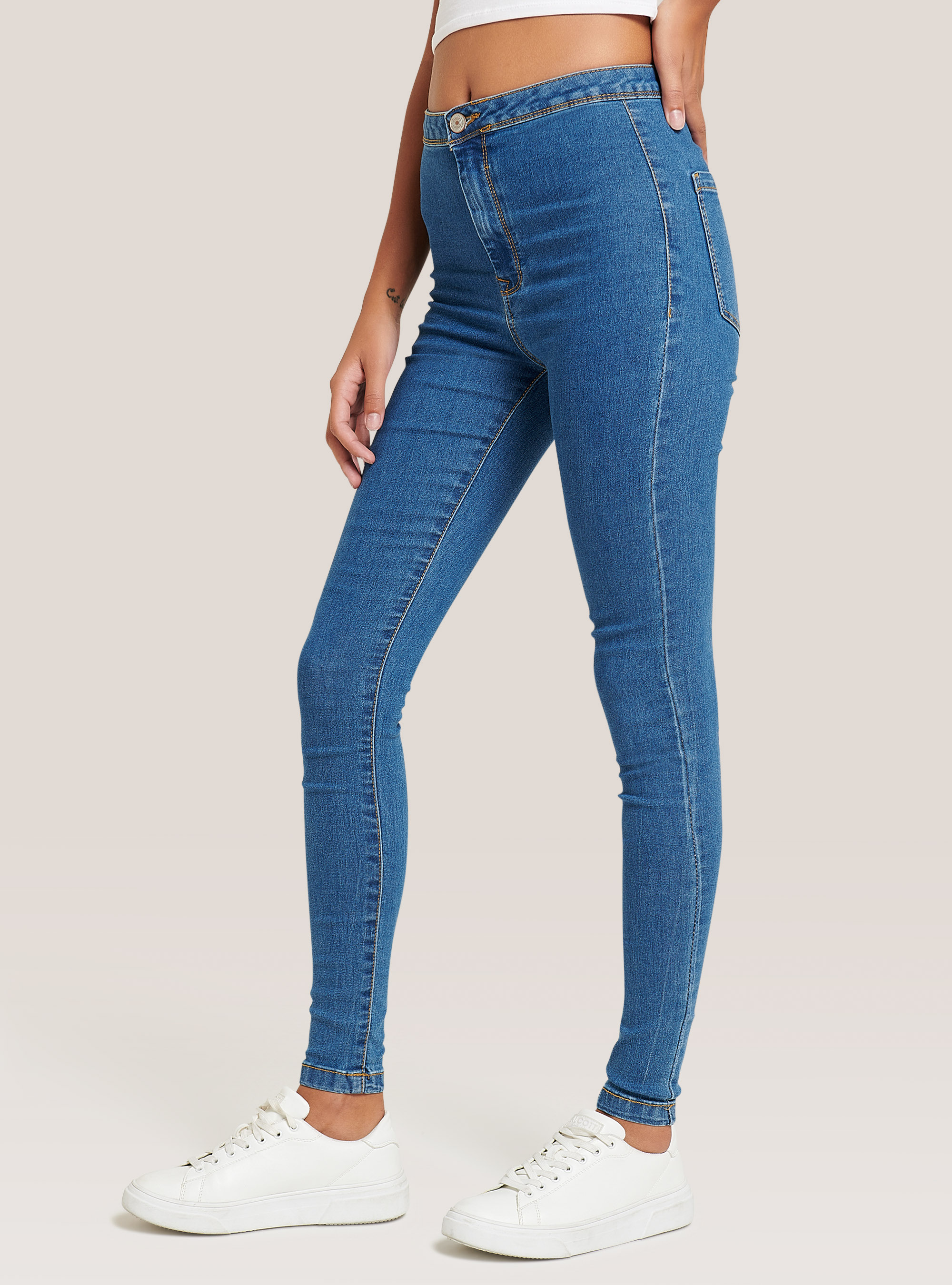 Hochtaillierte Stretch-Jeggins, C272 BLUE