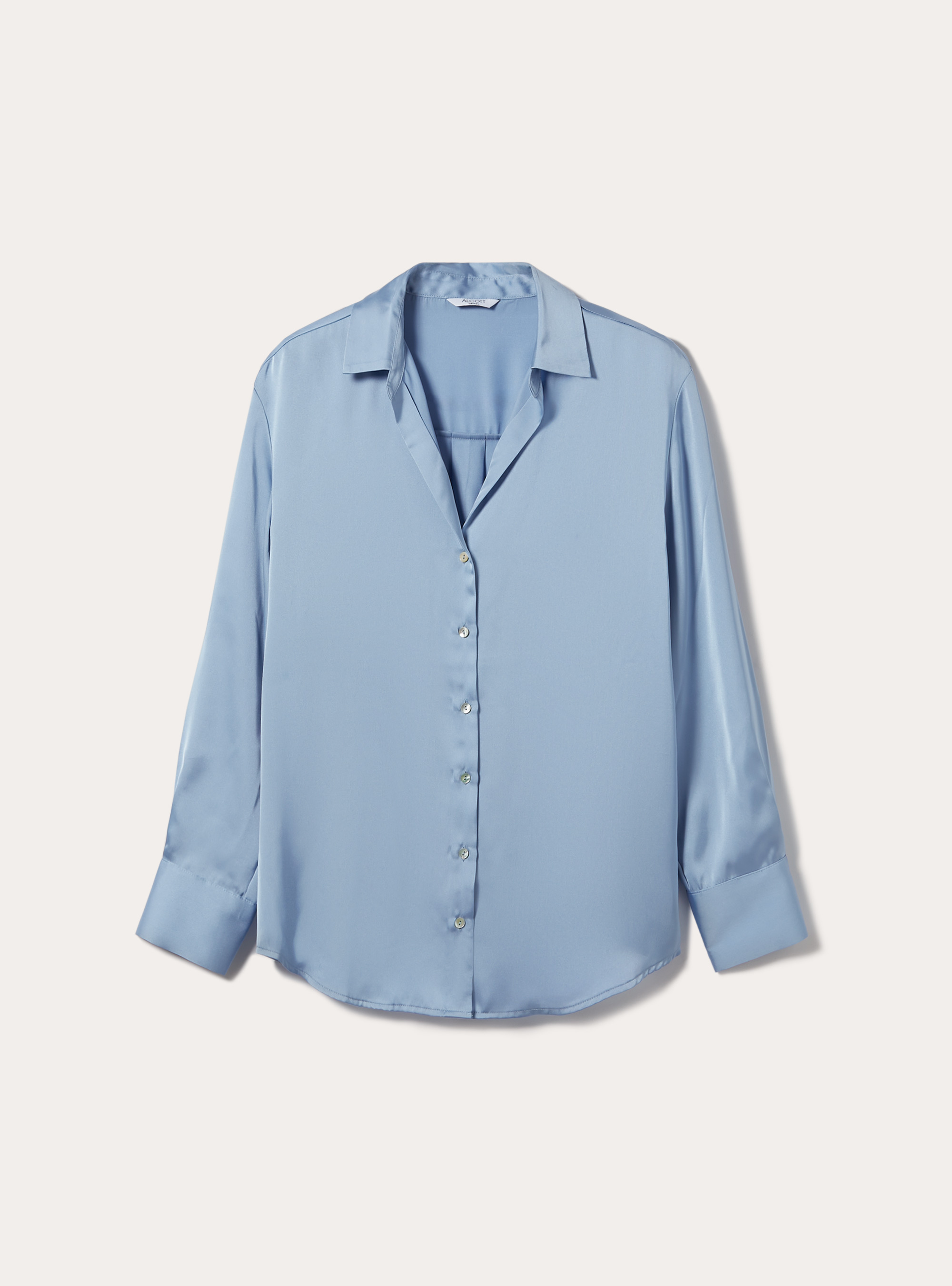 Chemise unie en satin, AZ2 AZURE MEDIUM