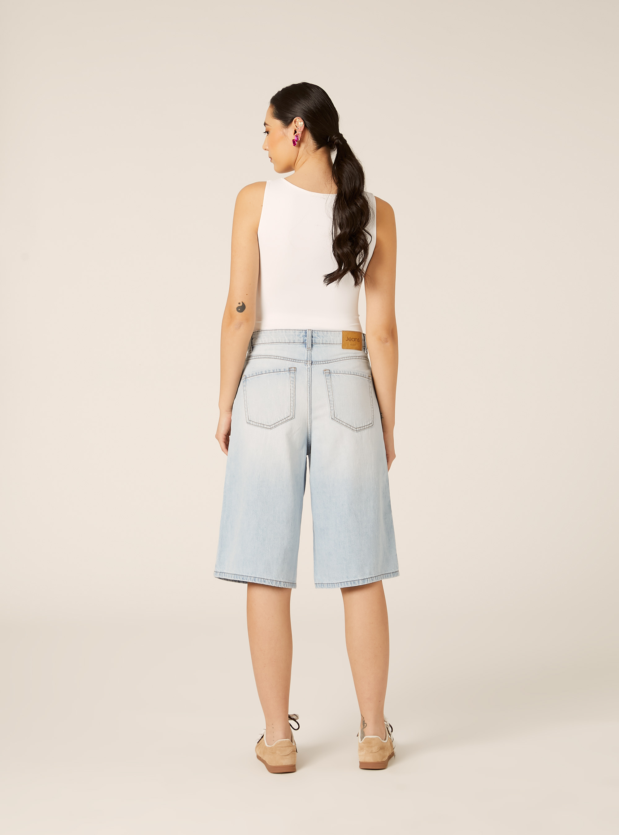 Bermuda jort in denim, D006 AZURE