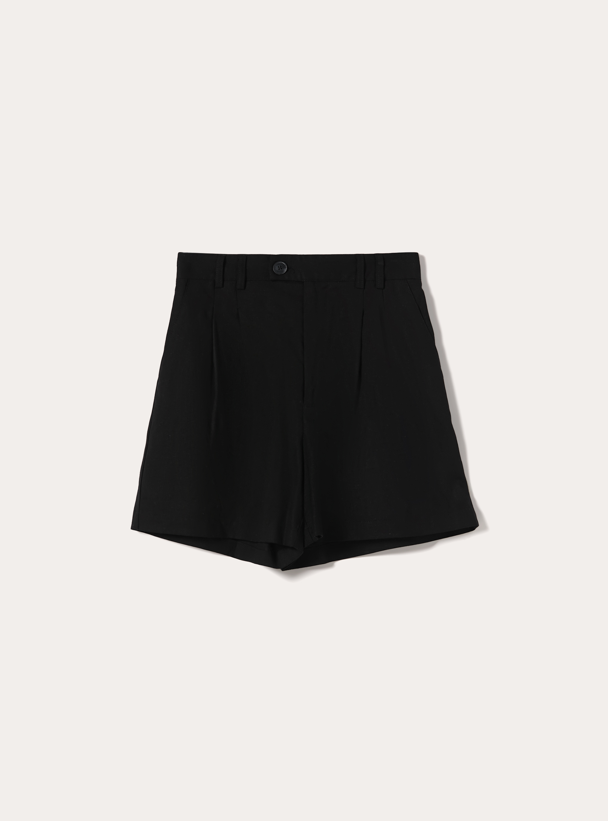 Einfarbige Bermudas aus Leinenmischung, BK1 BLACK