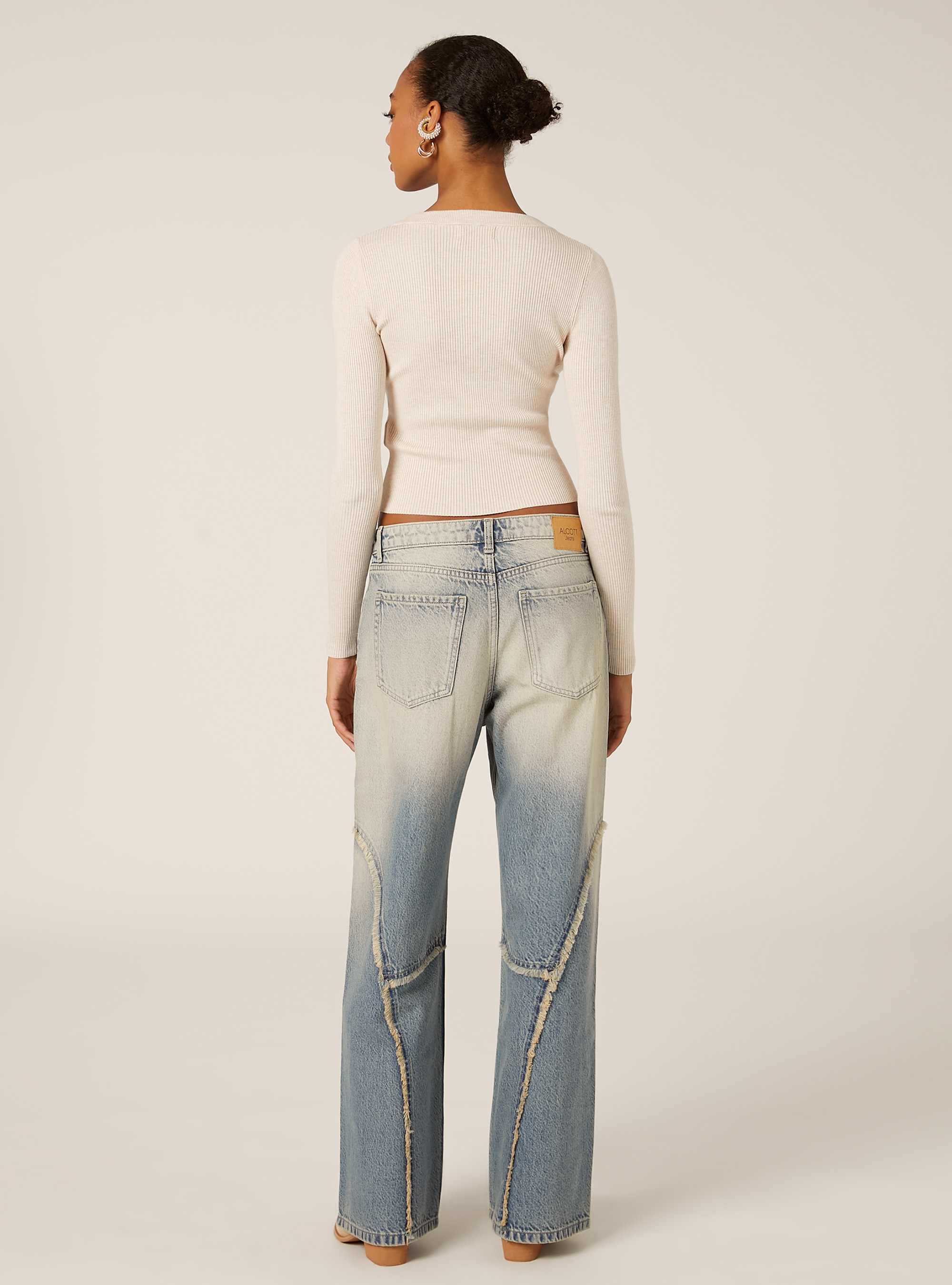 Lightweight ribbed knit, CR2 CREAM MEDIUM