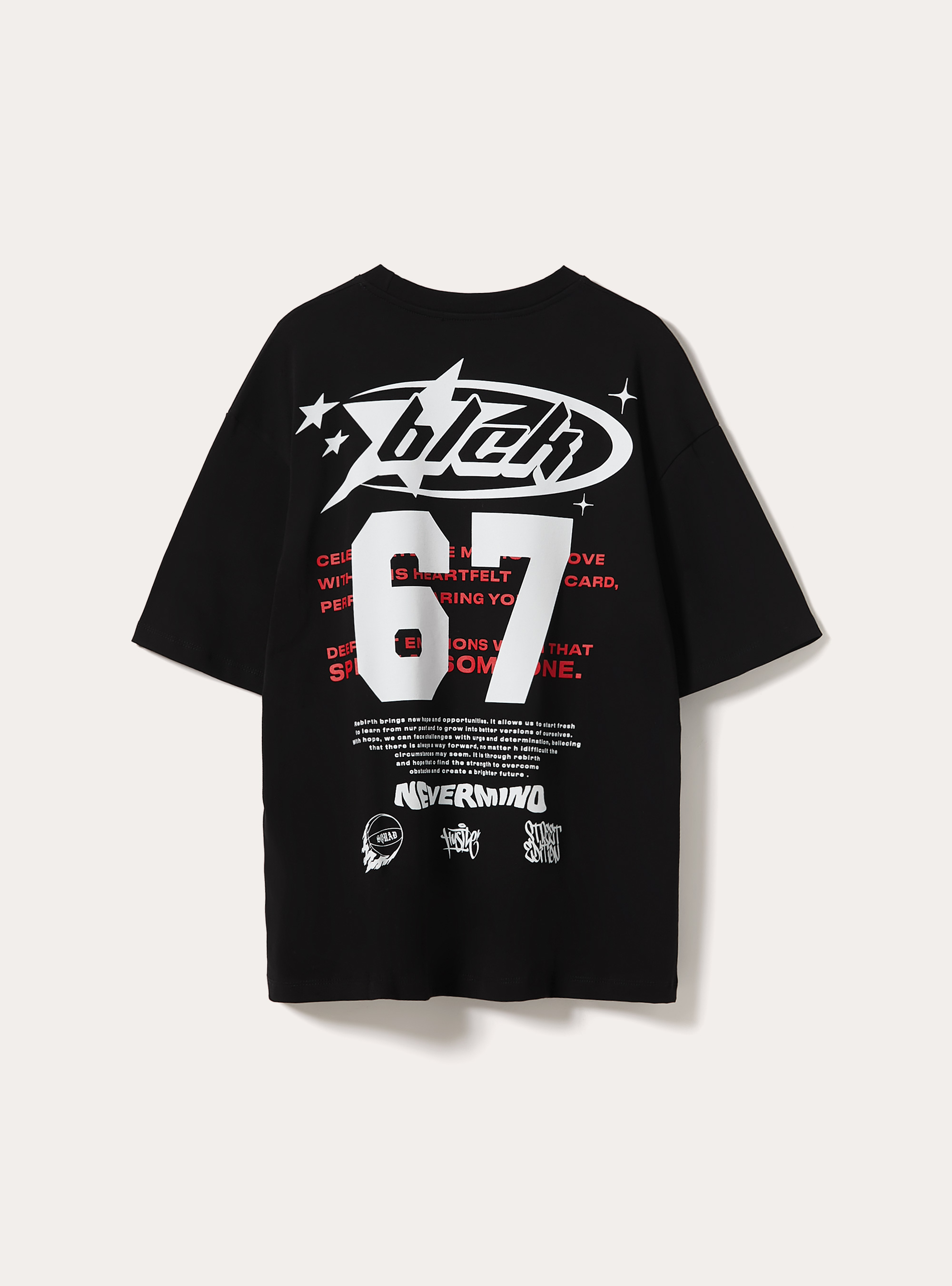 Six Seven Print T-Shirt, BK1 BLACK