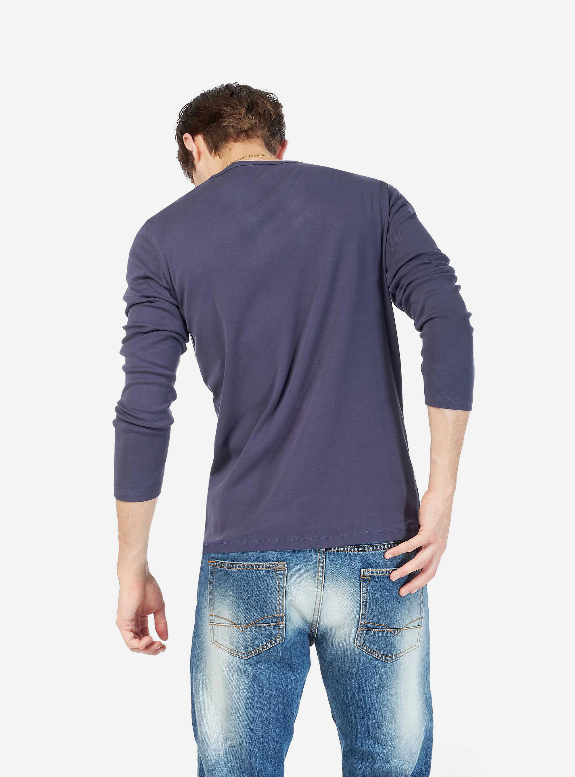 BASIC T-SHIRT LONG SLEEVE, BLUE