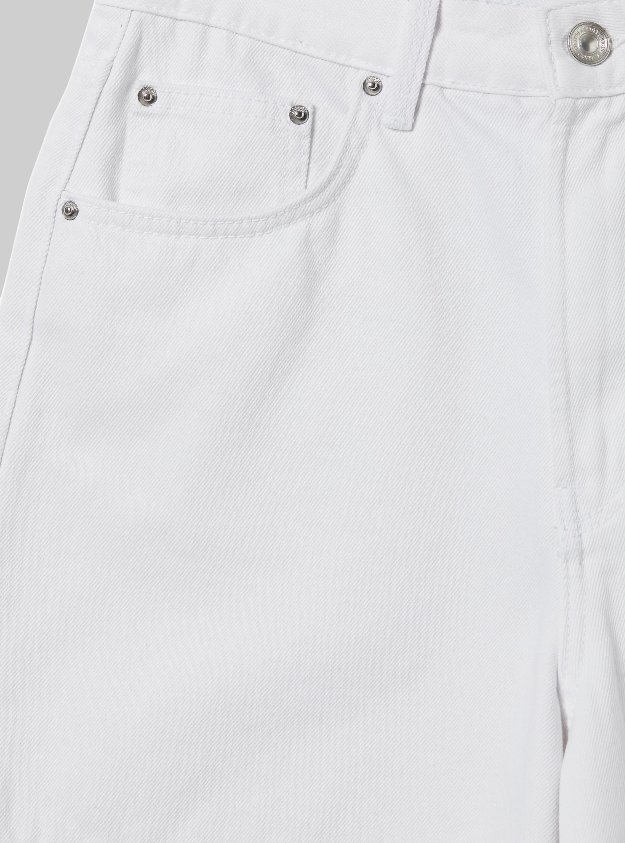 Short mom high waist, D099 WHITE