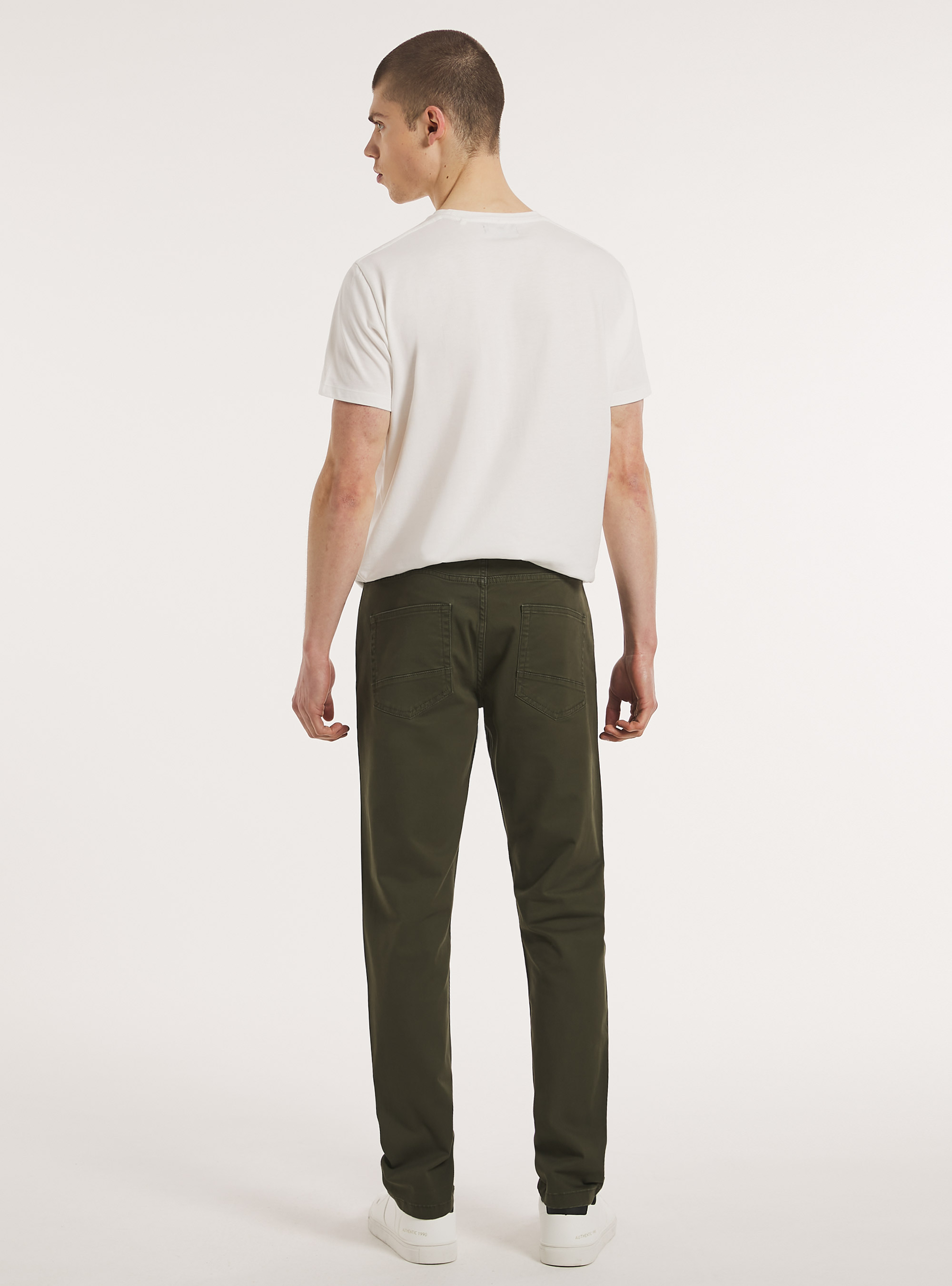 Skinny fit cotton trousers, KY2 KAKY MEDIUM
