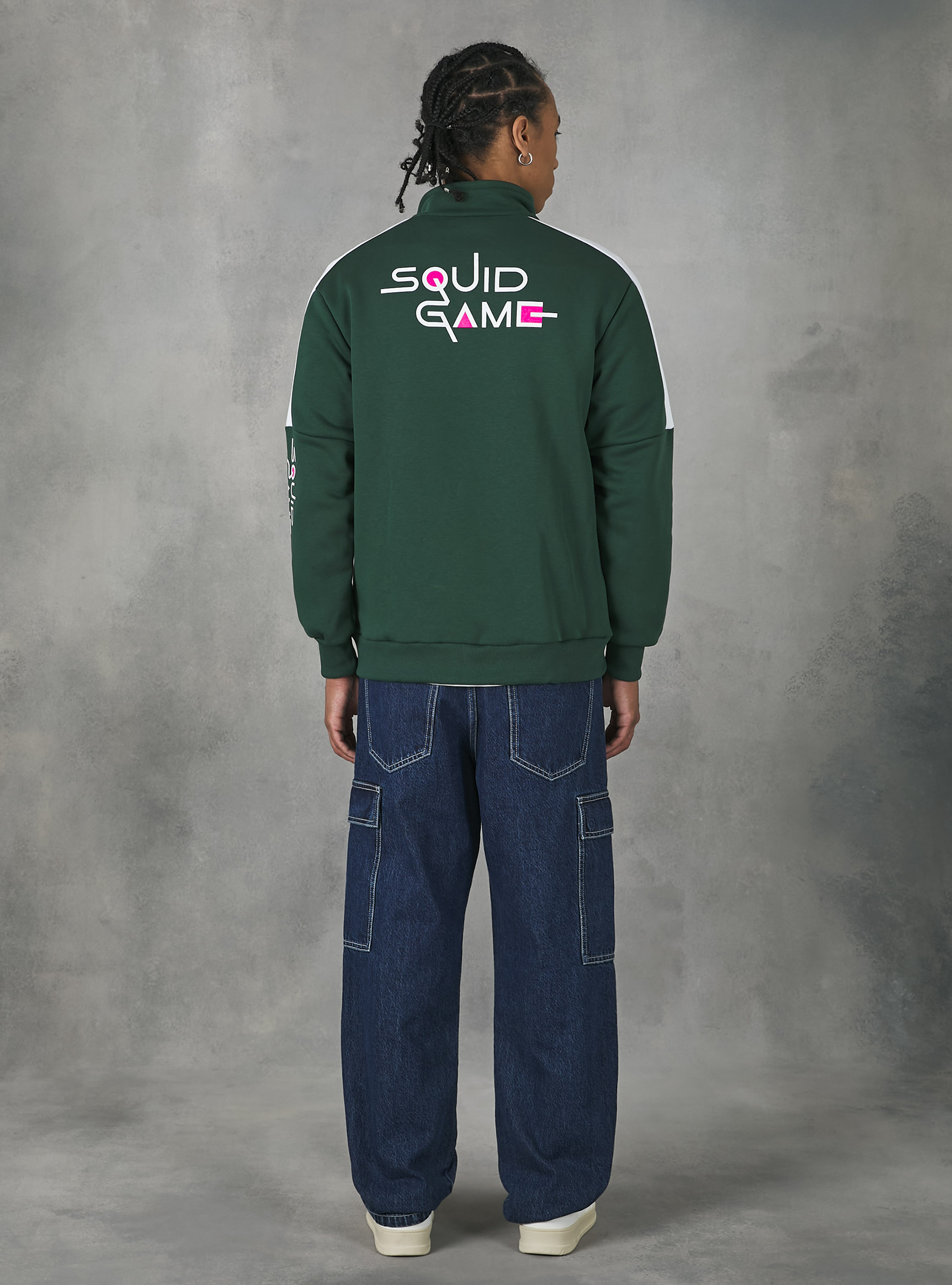 Felpa con zip Squid Game / Alcott, GN2 GREEN MEDIUM