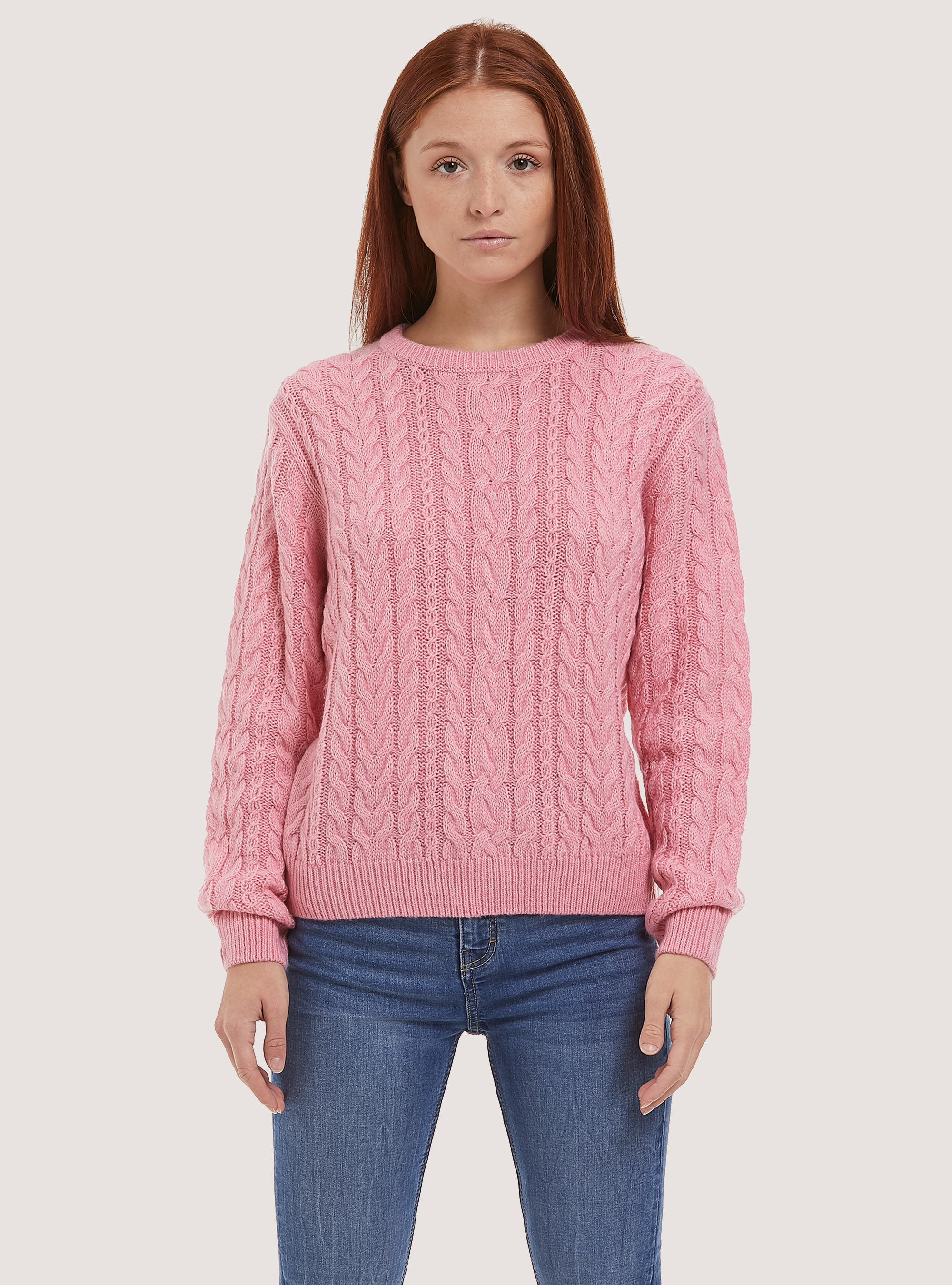 Pullover con trecce, PK2 PINK MEDIUM