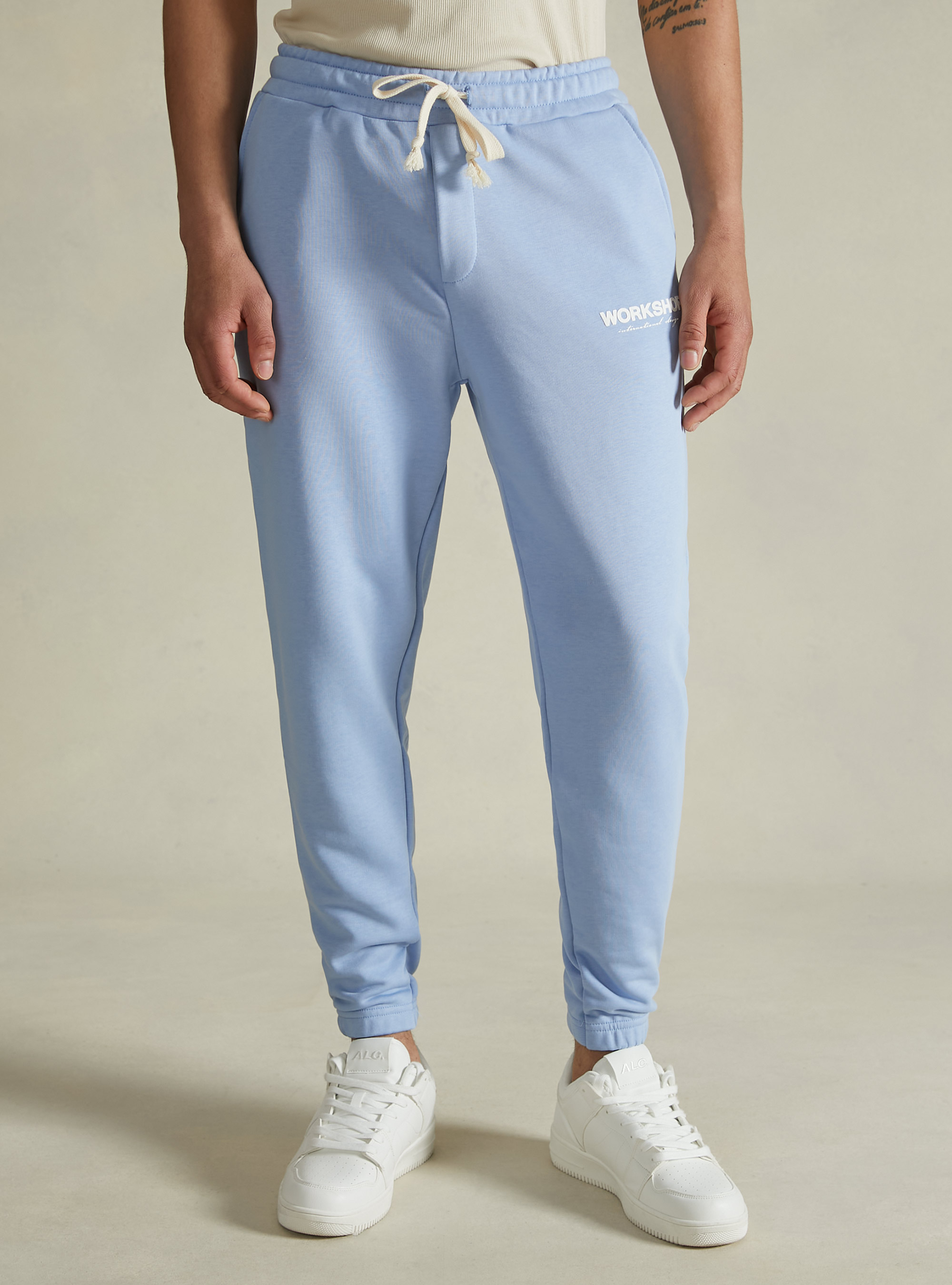 Pantalón jogger con estampado Workshop, AZ3 AZURE LIGHT