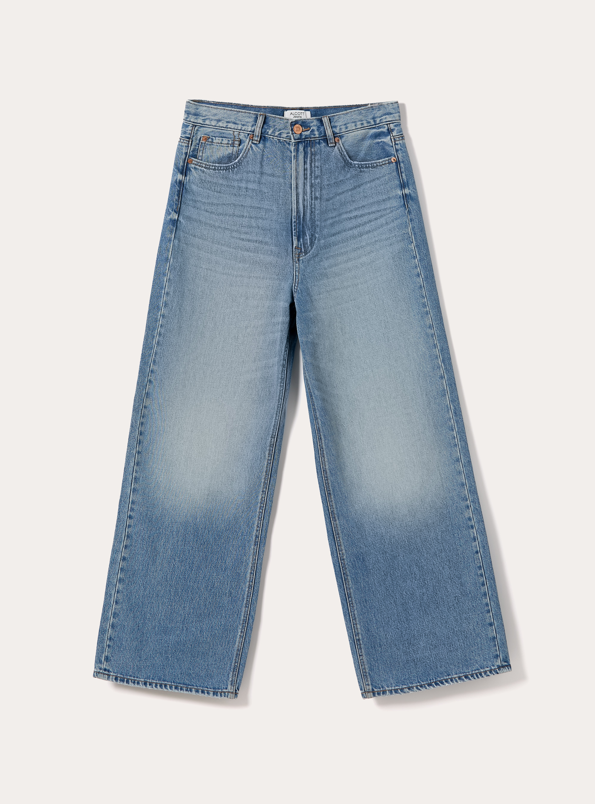 Jeans wide leg, D003 MEDIUM BLUE