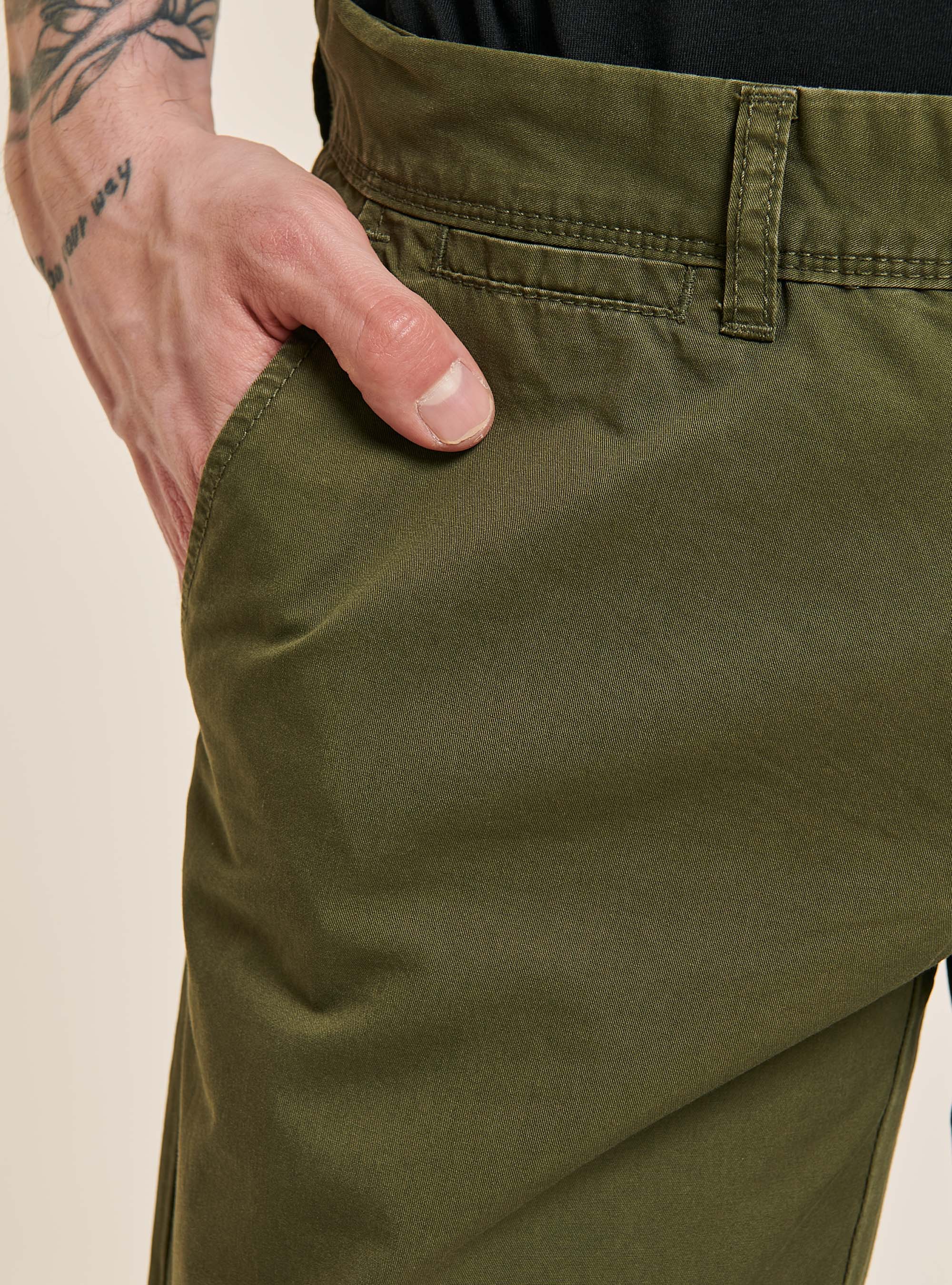 Twill chinos, C0613 GREEN
