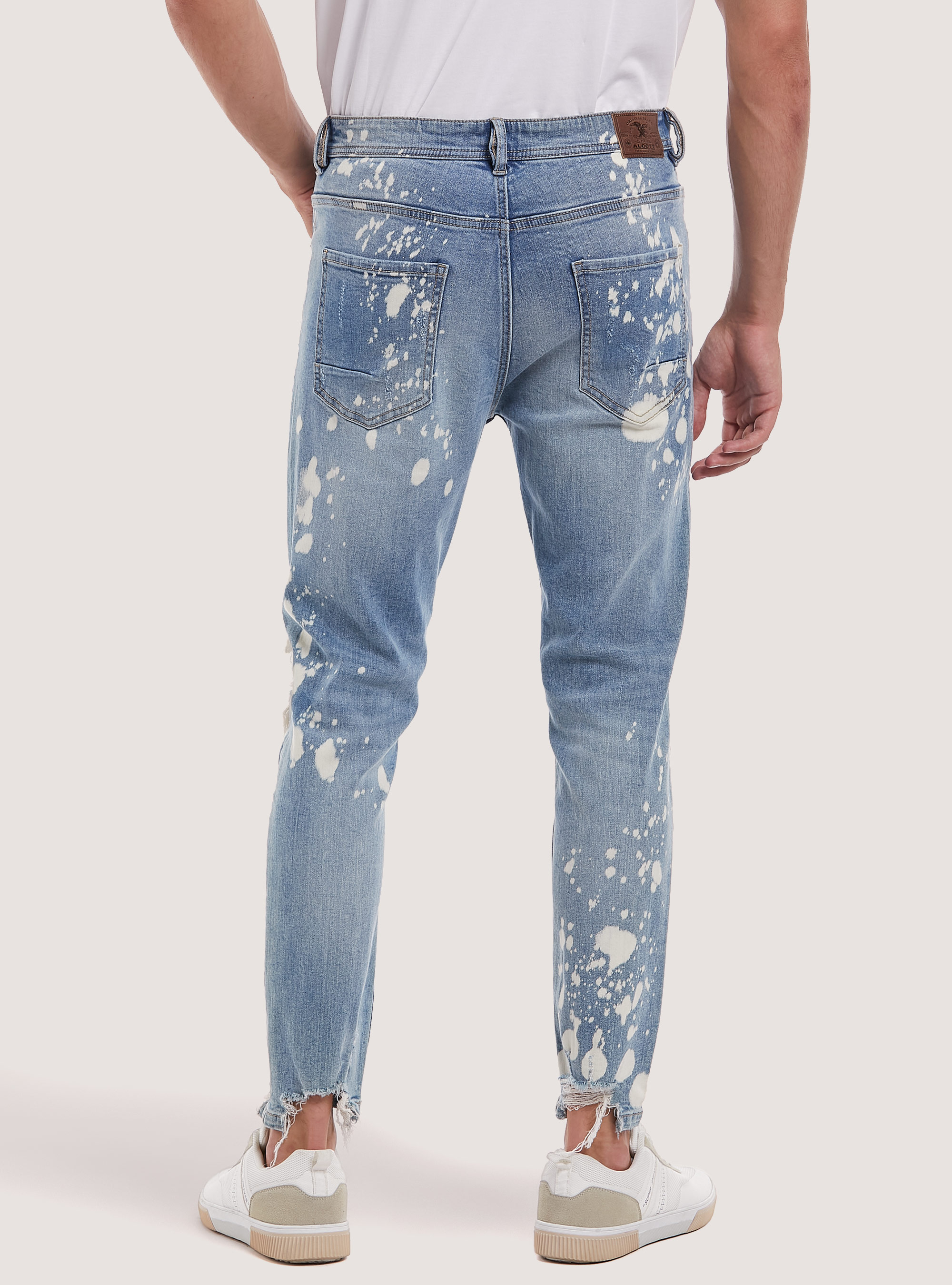 Stretch denim carrot fit jeans, AZURE