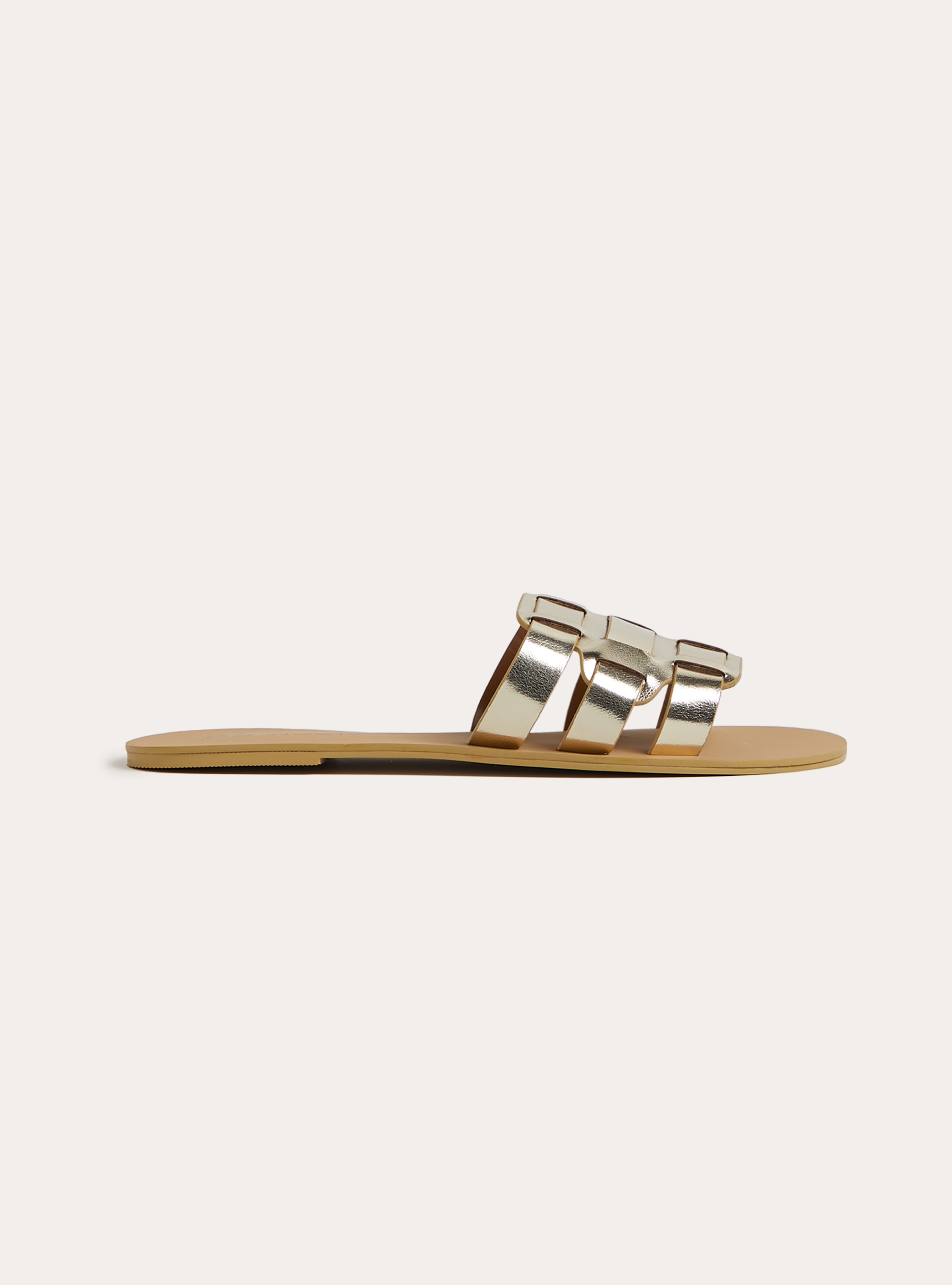 Metallic gold low sandals, GD2 MEDIUM GOLD