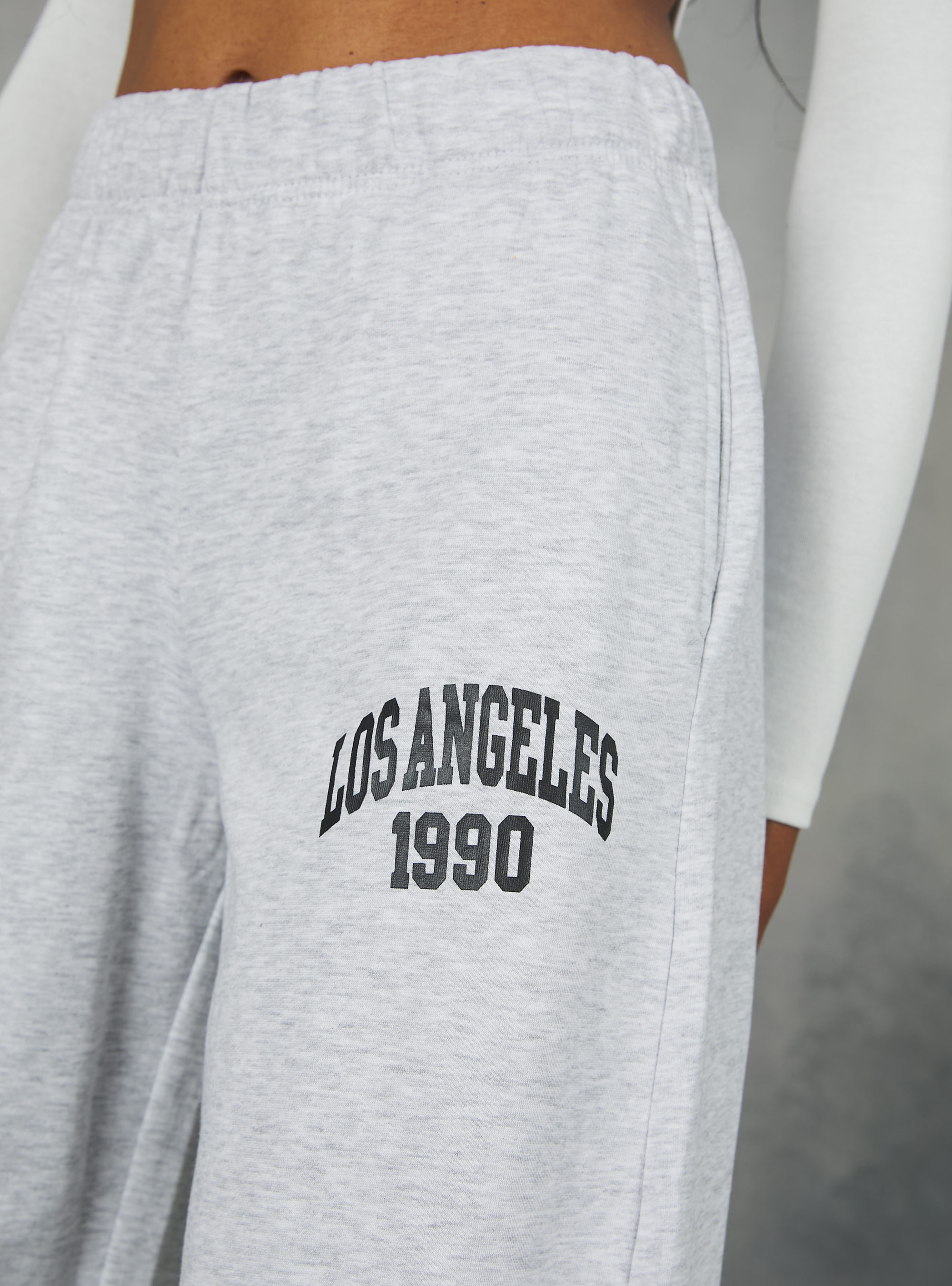 College wide leg jogger, MGY3 GREY MEL LIGHT