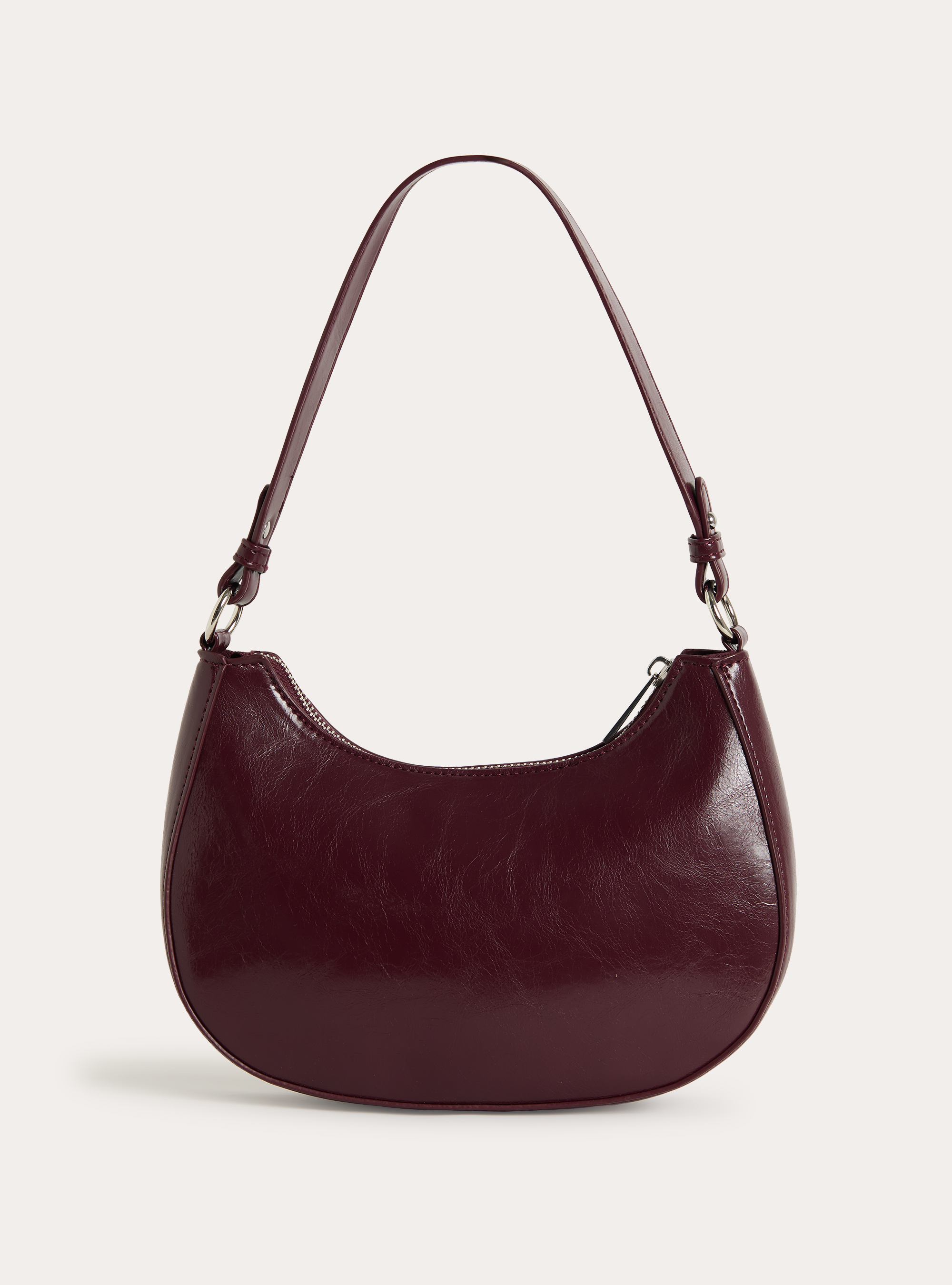 Halbmond-Schultertasche, BO1 BORDEAUX DARK