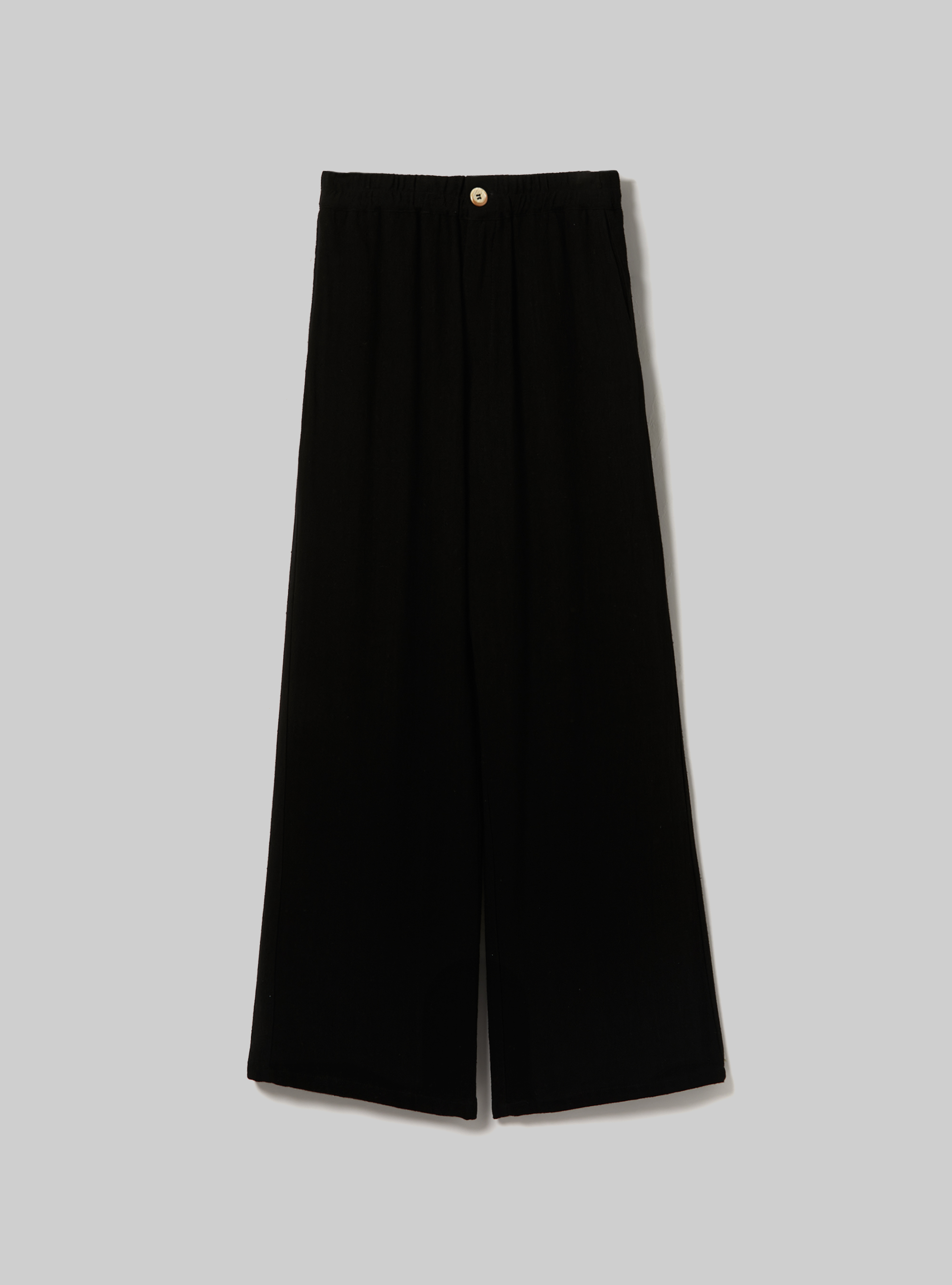 Linen-blend culotte trousers, BK1 BLACK