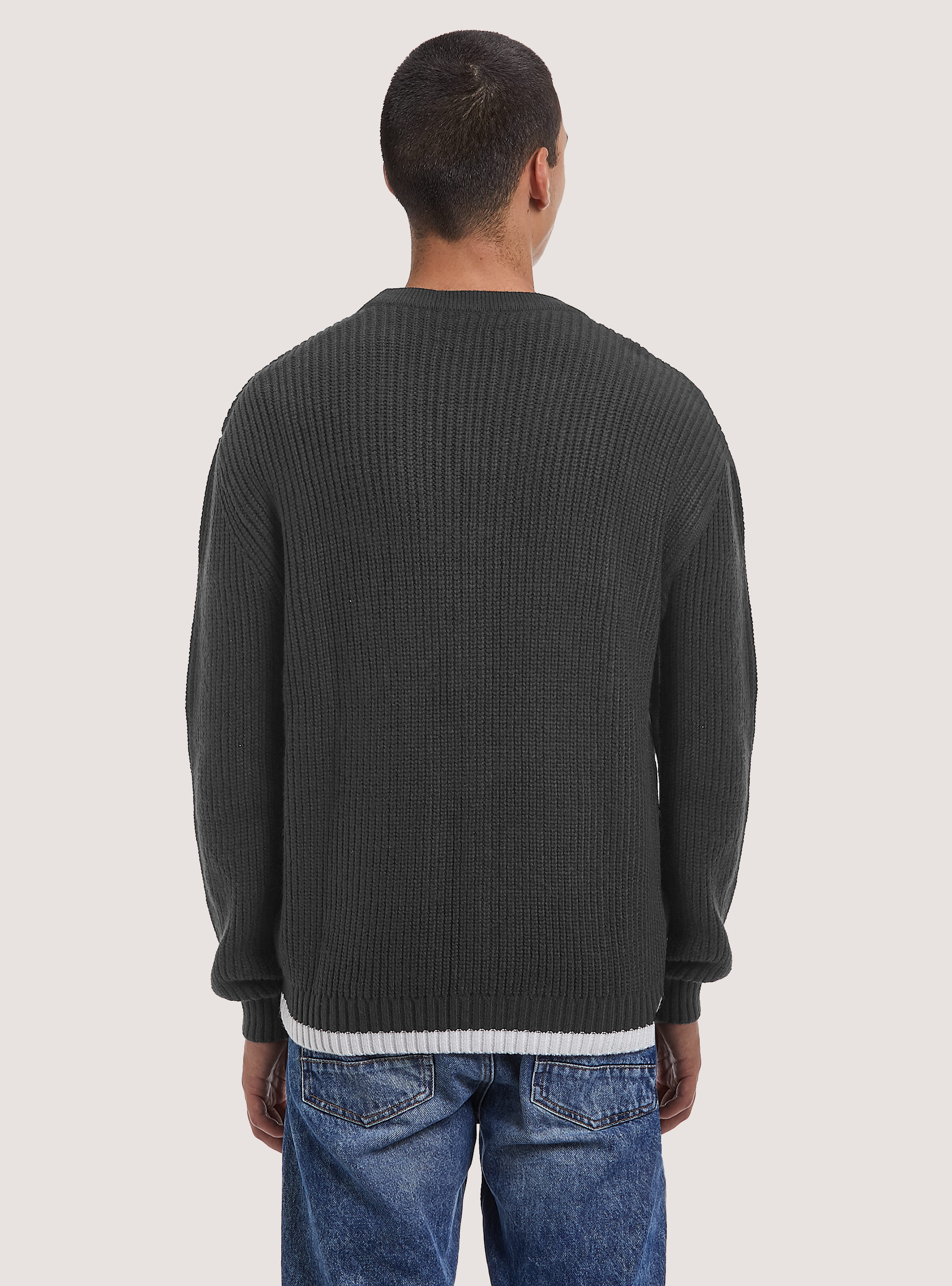 Pullover tinta unita, GRIS MELANGE